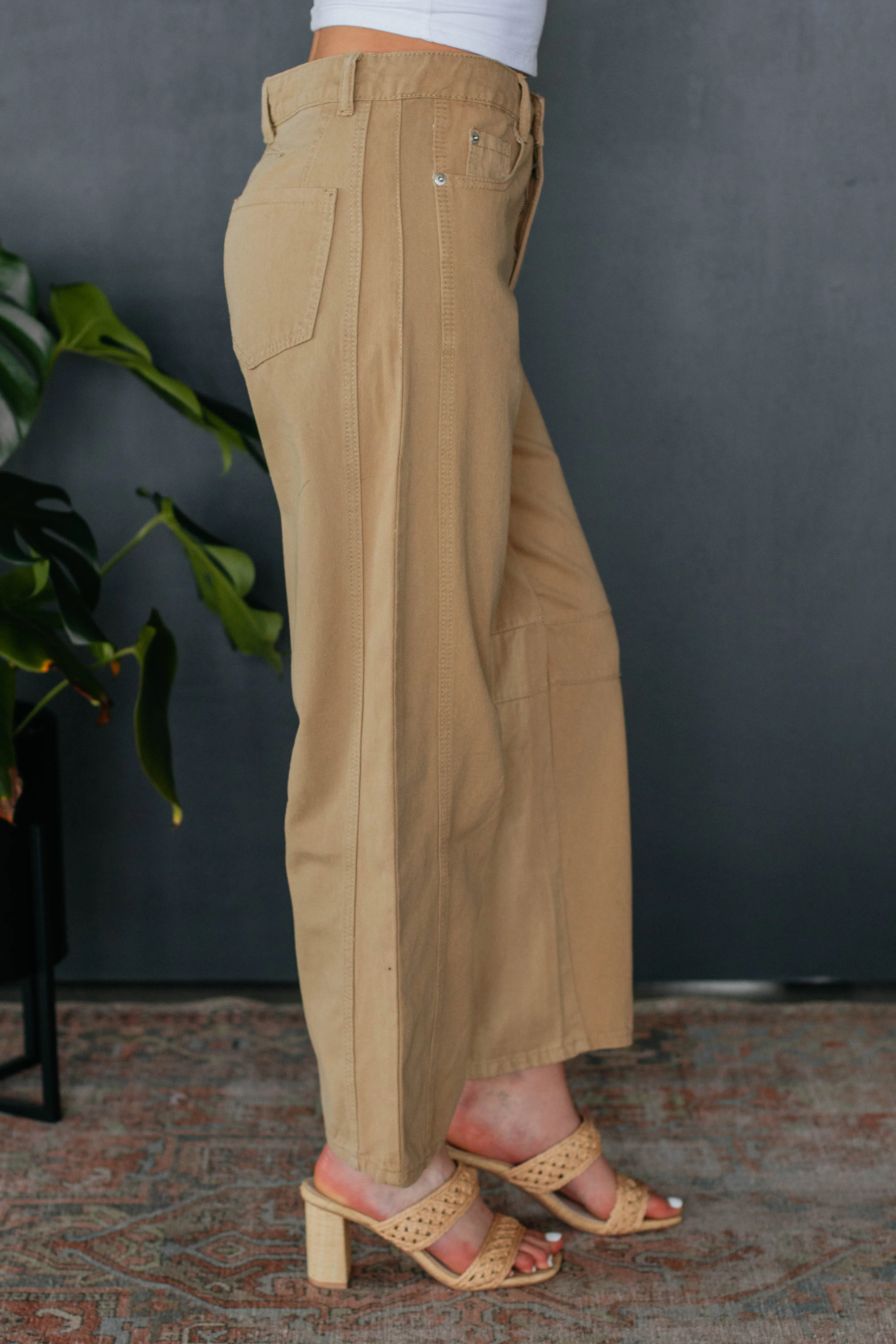 Landen Barrel Pants - Camel sold by Wild Oak Boutique product image thumbnail 3