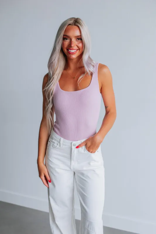 Dahlia Ribbed Bodysuit - Lavender sold by Wild Oak Boutique