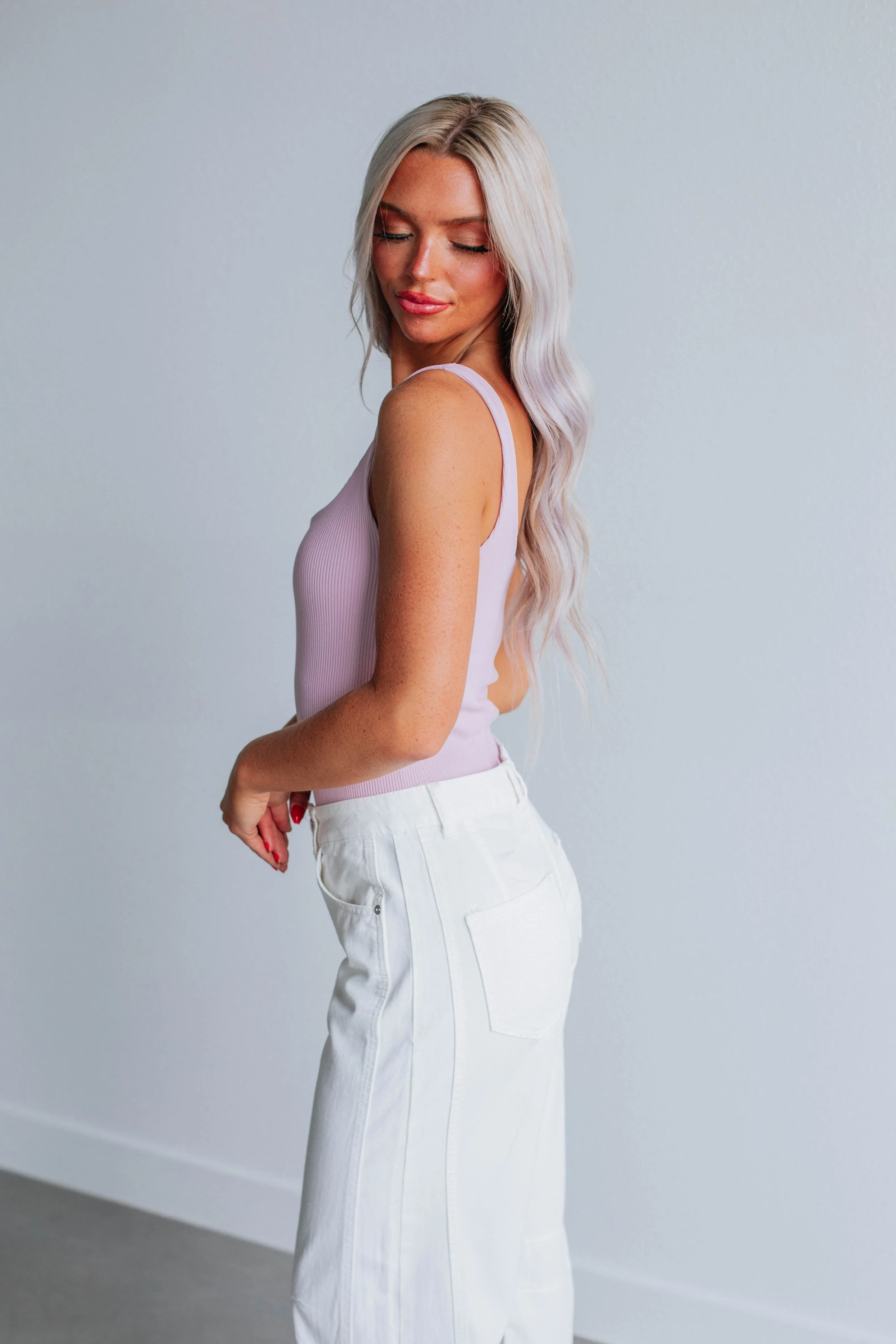 Dahlia Ribbed Bodysuit - Lavender sold by Wild Oak Boutique product image thumbnail 3