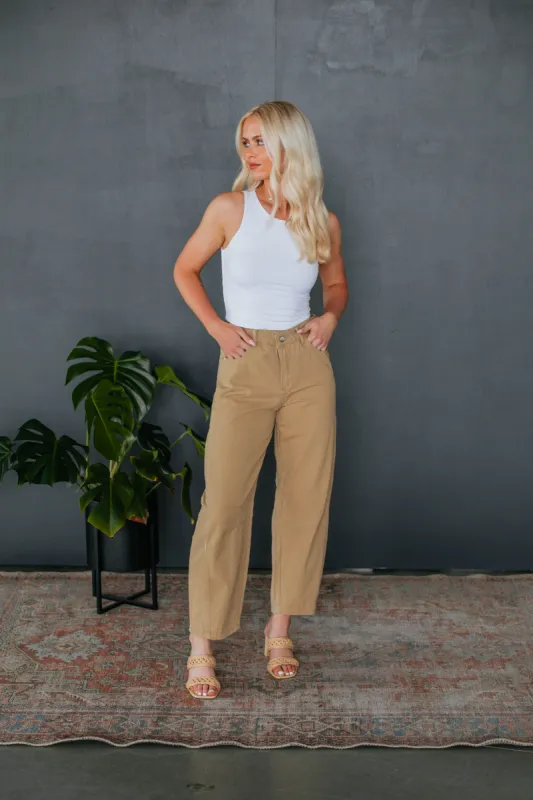 Landen Barrel Pants - Camel sold by Wild Oak Boutique