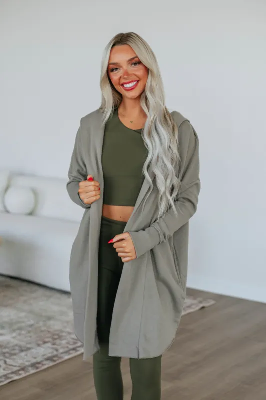 Rebekah Cardigan - Mushroom sold by Wild Oak Boutique