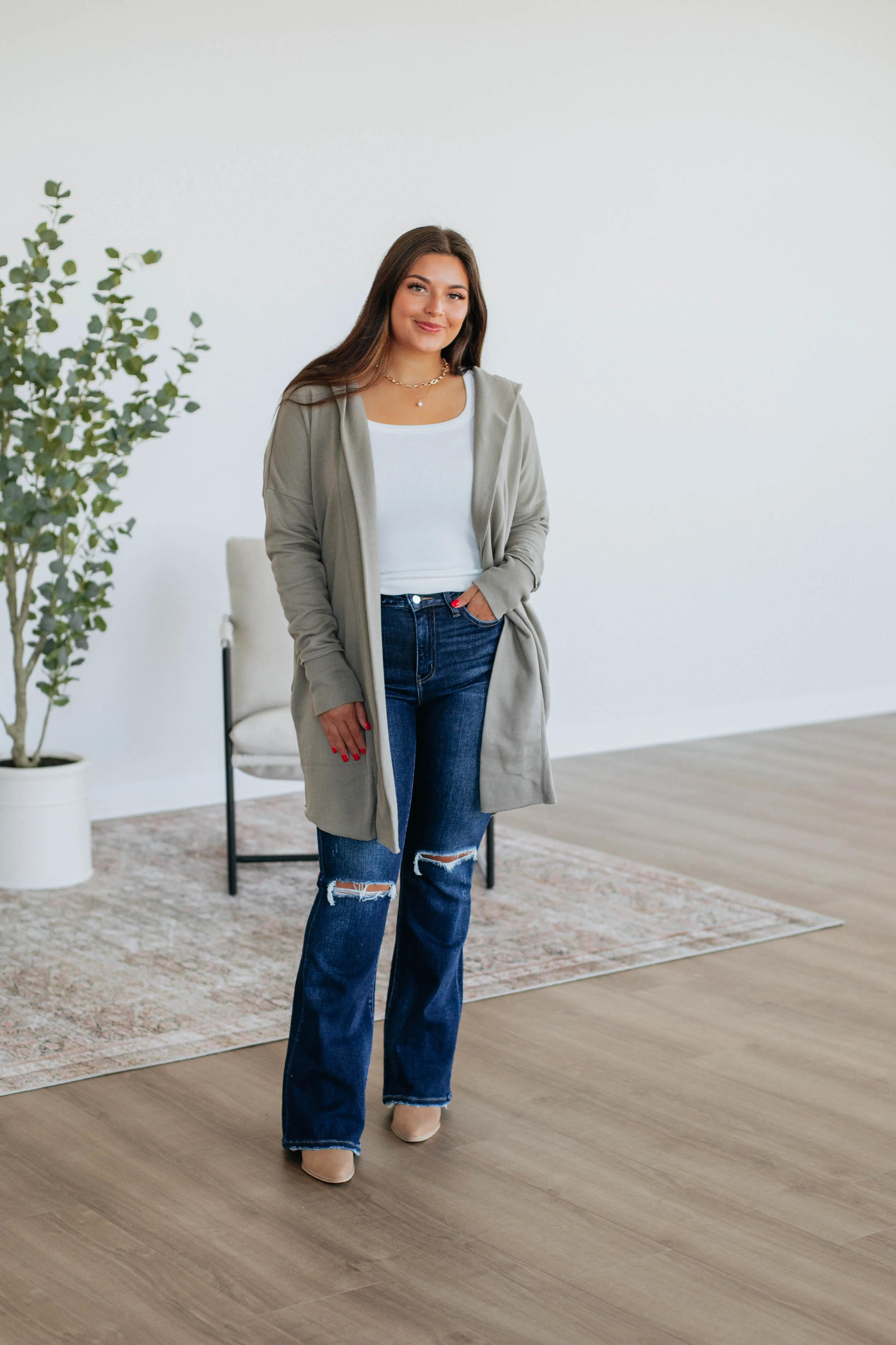 Rebekah Cardigan - Mushroom sold by Wild Oak Boutique product image thumbnail 4