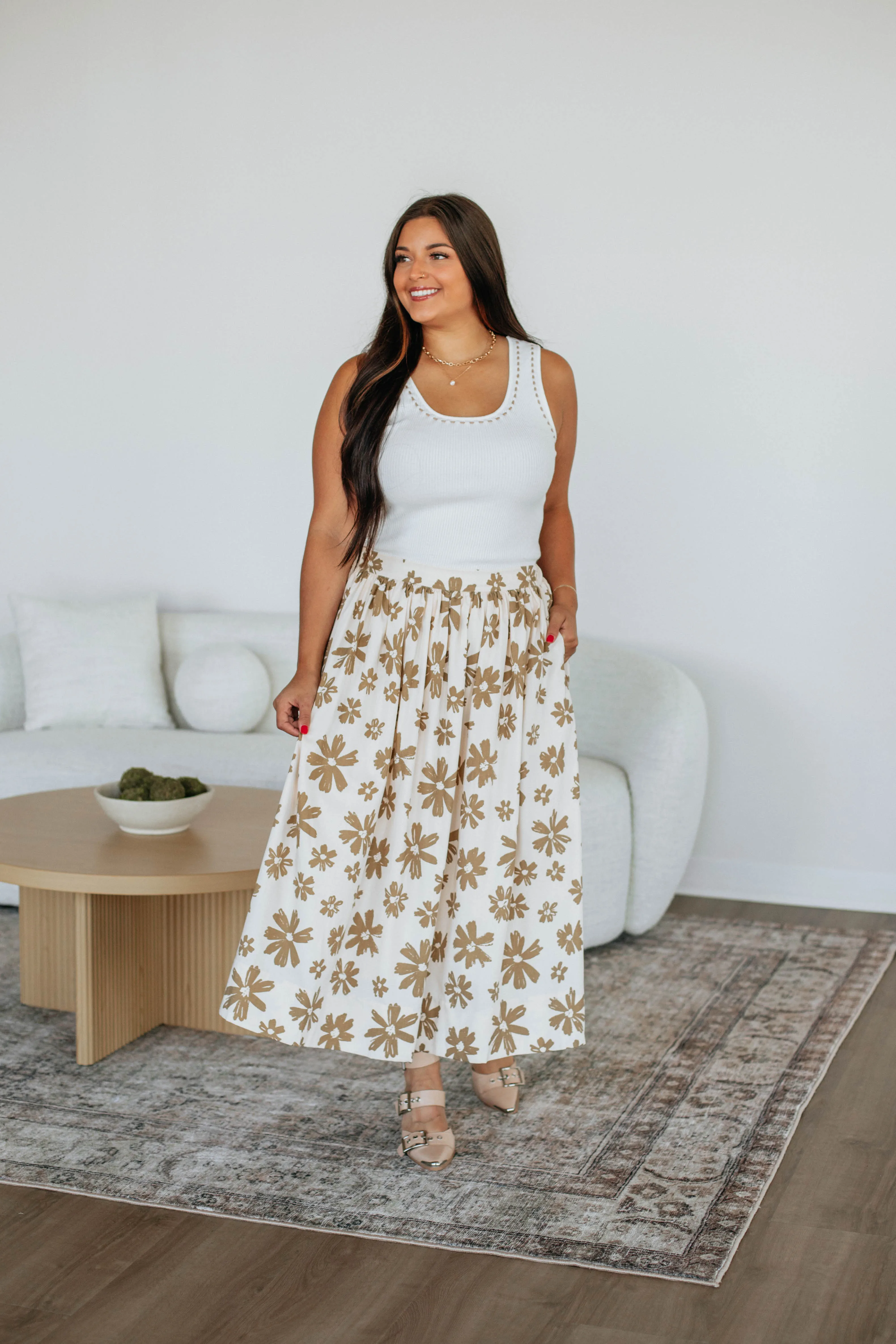 Perri Floral Midi Skirt sold by Wild Oak Boutique product image thumbnail 5