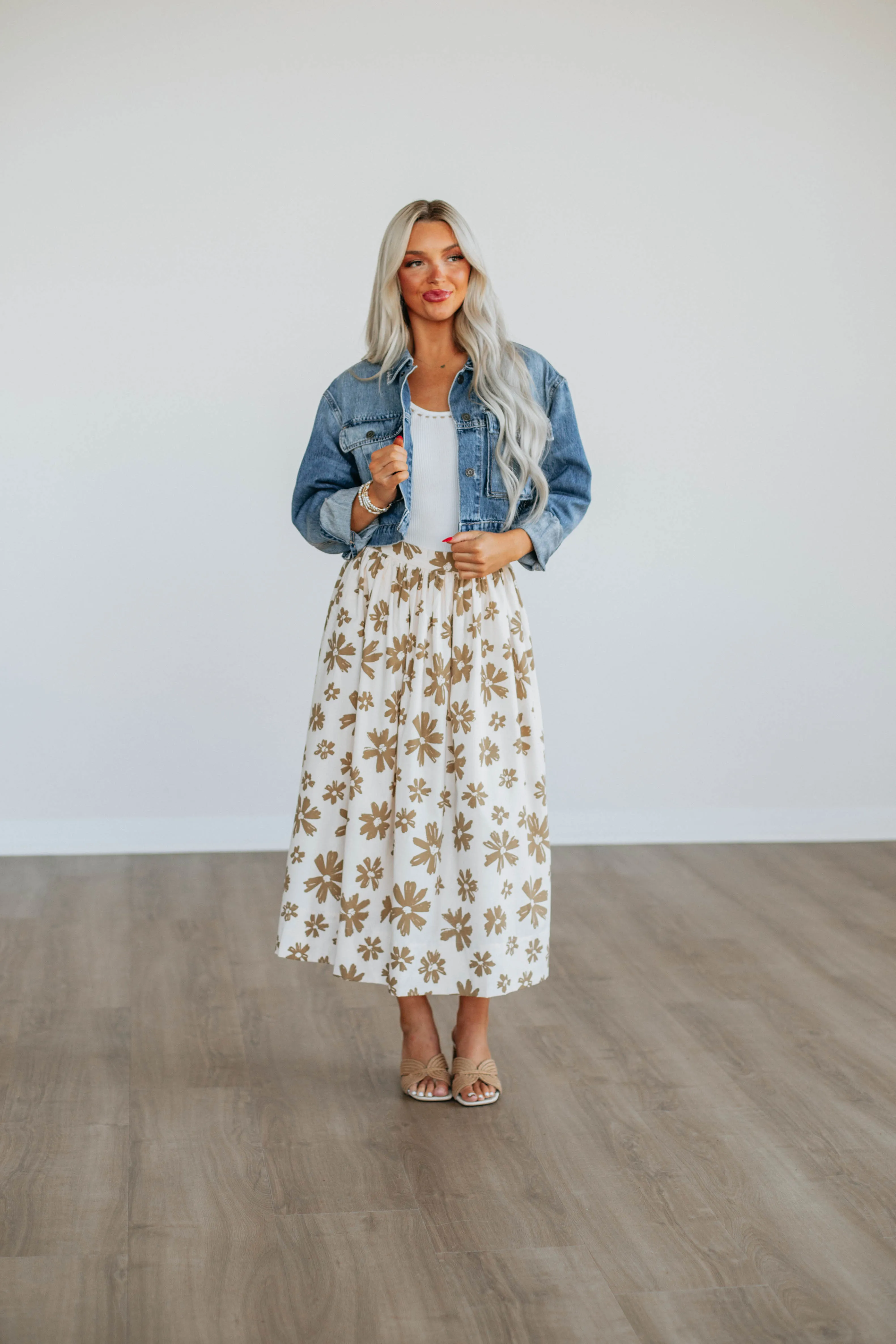 Perri Floral Midi Skirt sold by Wild Oak Boutique product image thumbnail 4