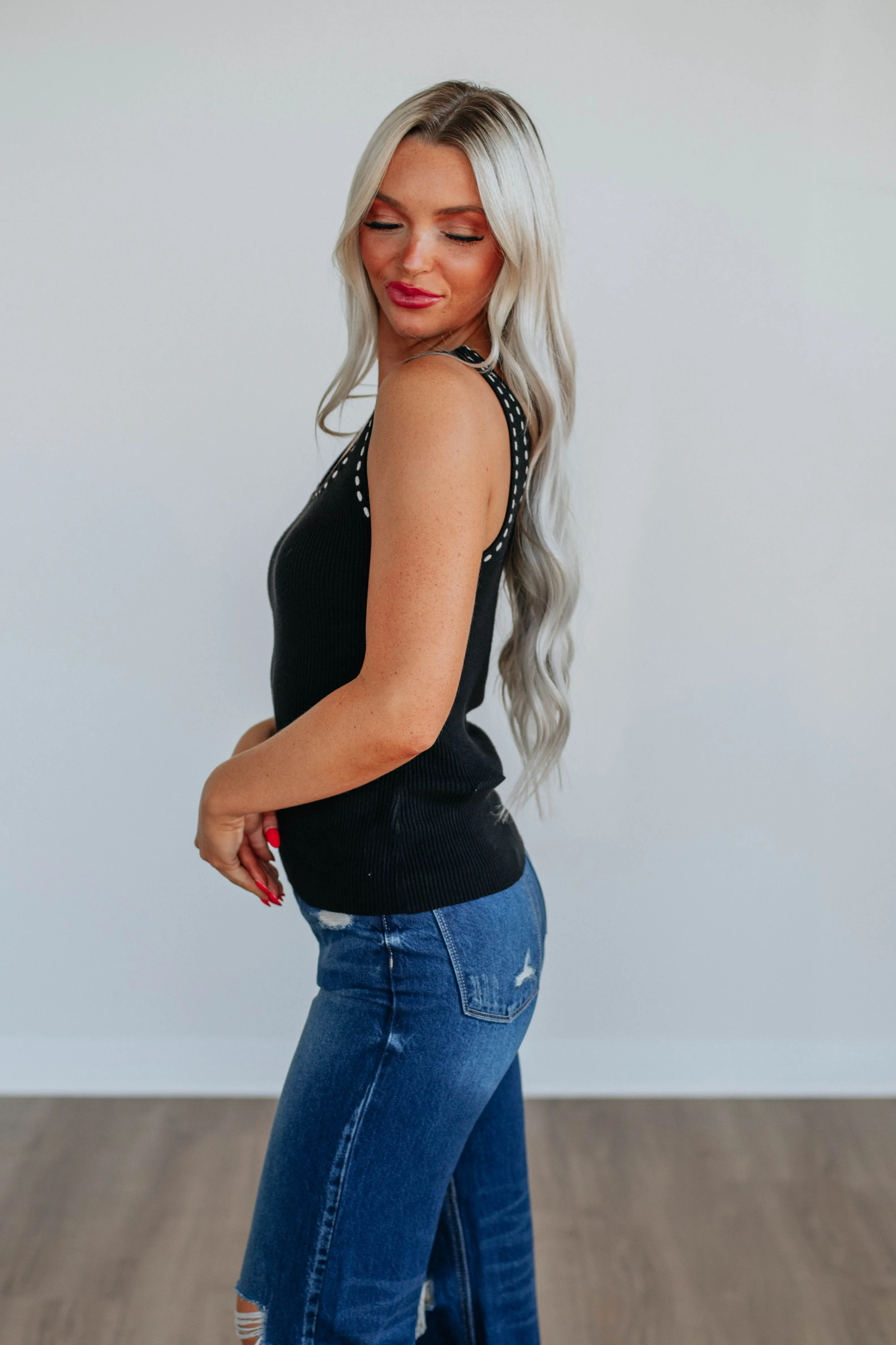 Lehni Ribbed Tank - Black sold by Wild Oak Boutique product image thumbnail 2