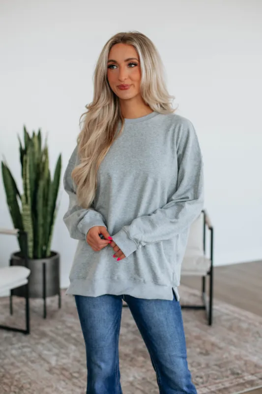Day Dream Crewneck - Heather Grey sold by Wild Oak Boutique