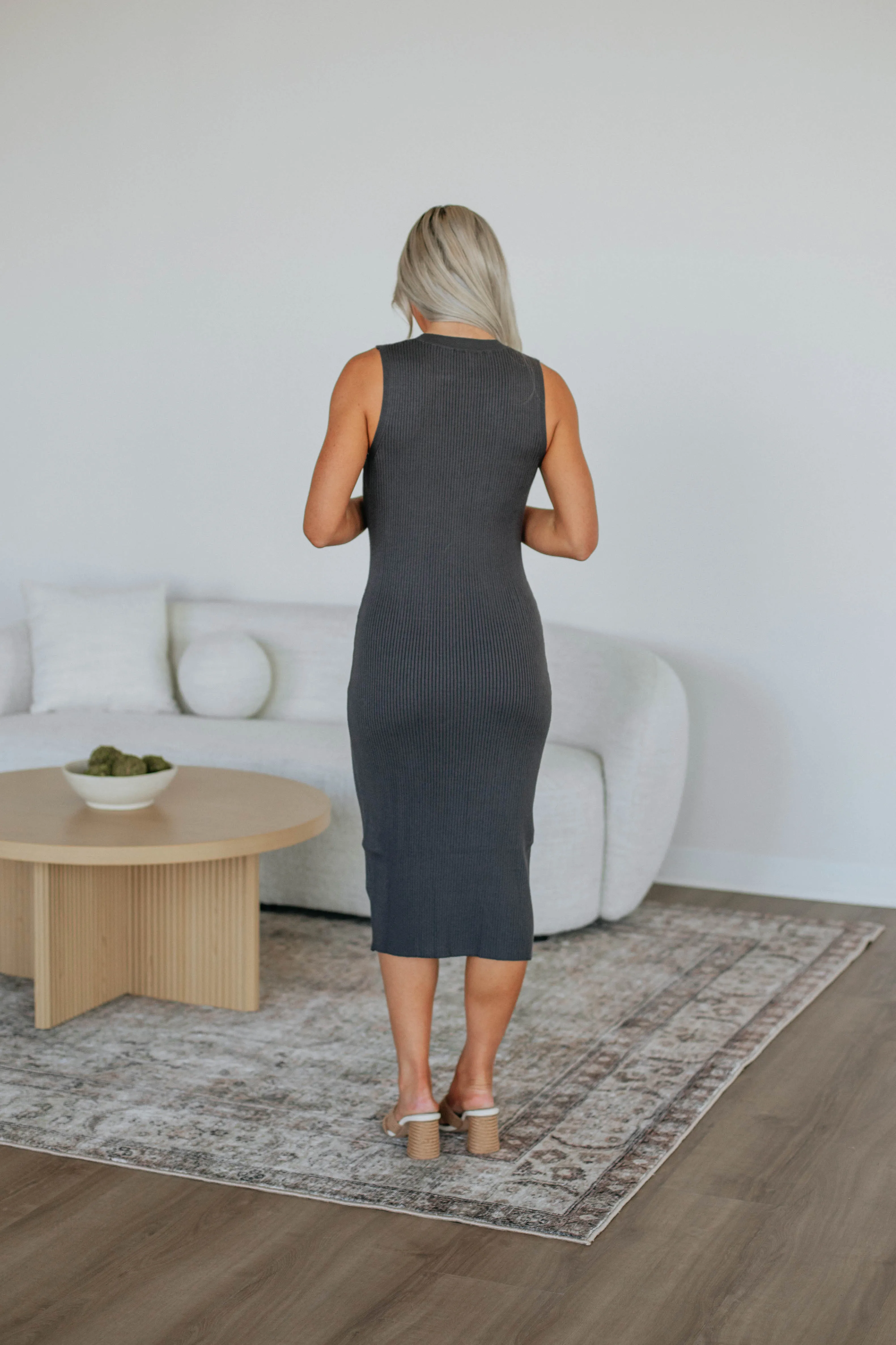 Carina Midi Dress - Charcoal sold by Wild Oak Boutique product image thumbnail 5