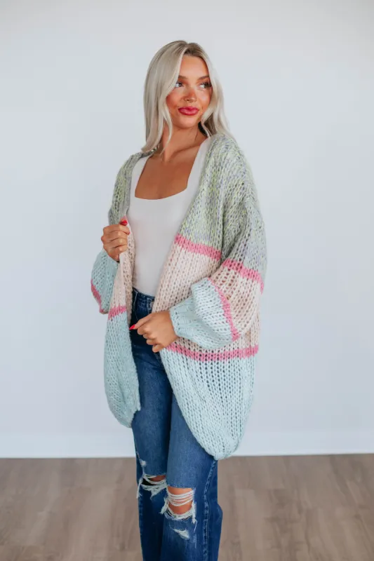 Zafira Striped Cardigan - Taupe sold by Wild Oak Boutique