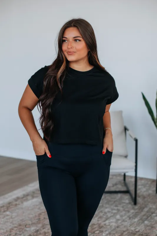 Jinger Basic Tee - Black sold by Wild Oak Boutique