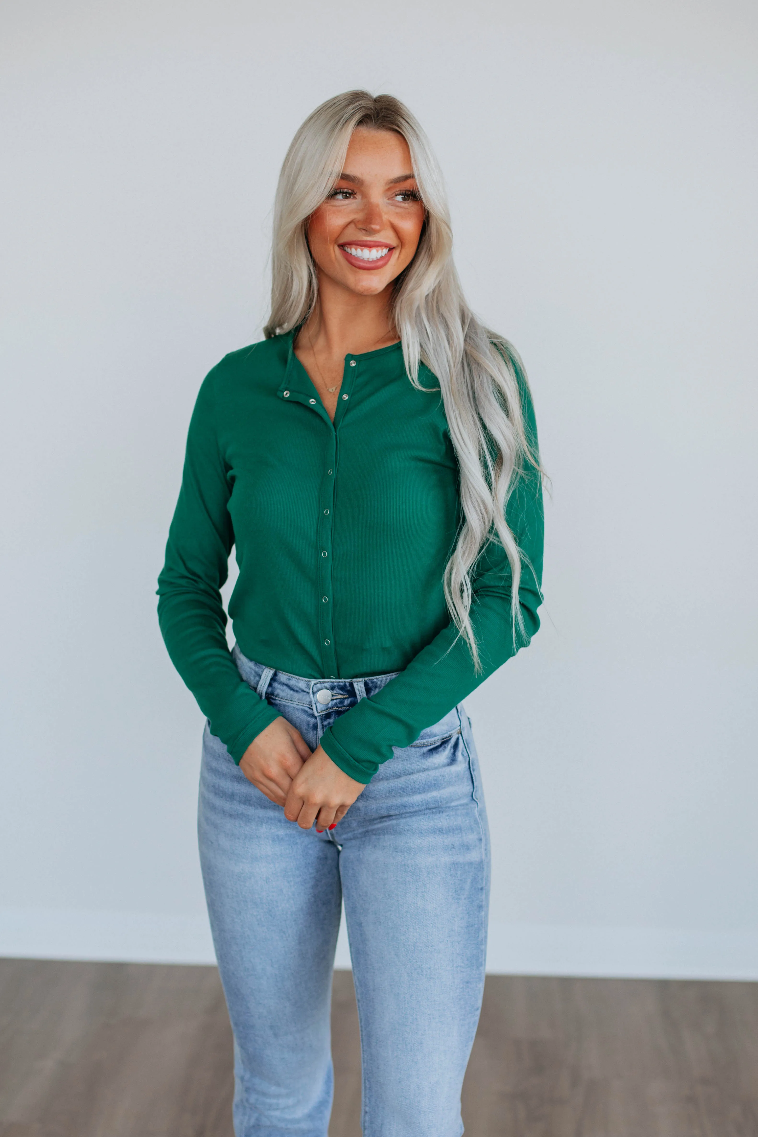 Liora Ribbed Top - Hunter Green sold by Wild Oak Boutique product image thumbnail 5