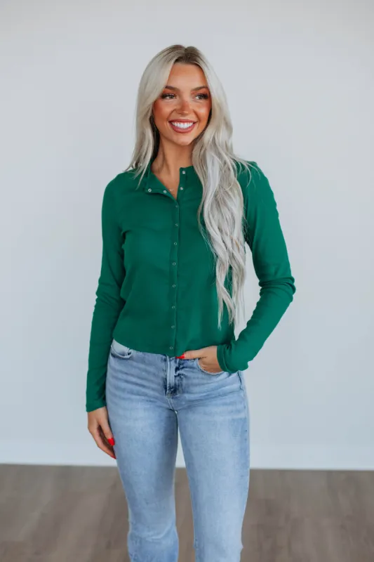 Liora Ribbed Top - Hunter Green sold by Wild Oak Boutique