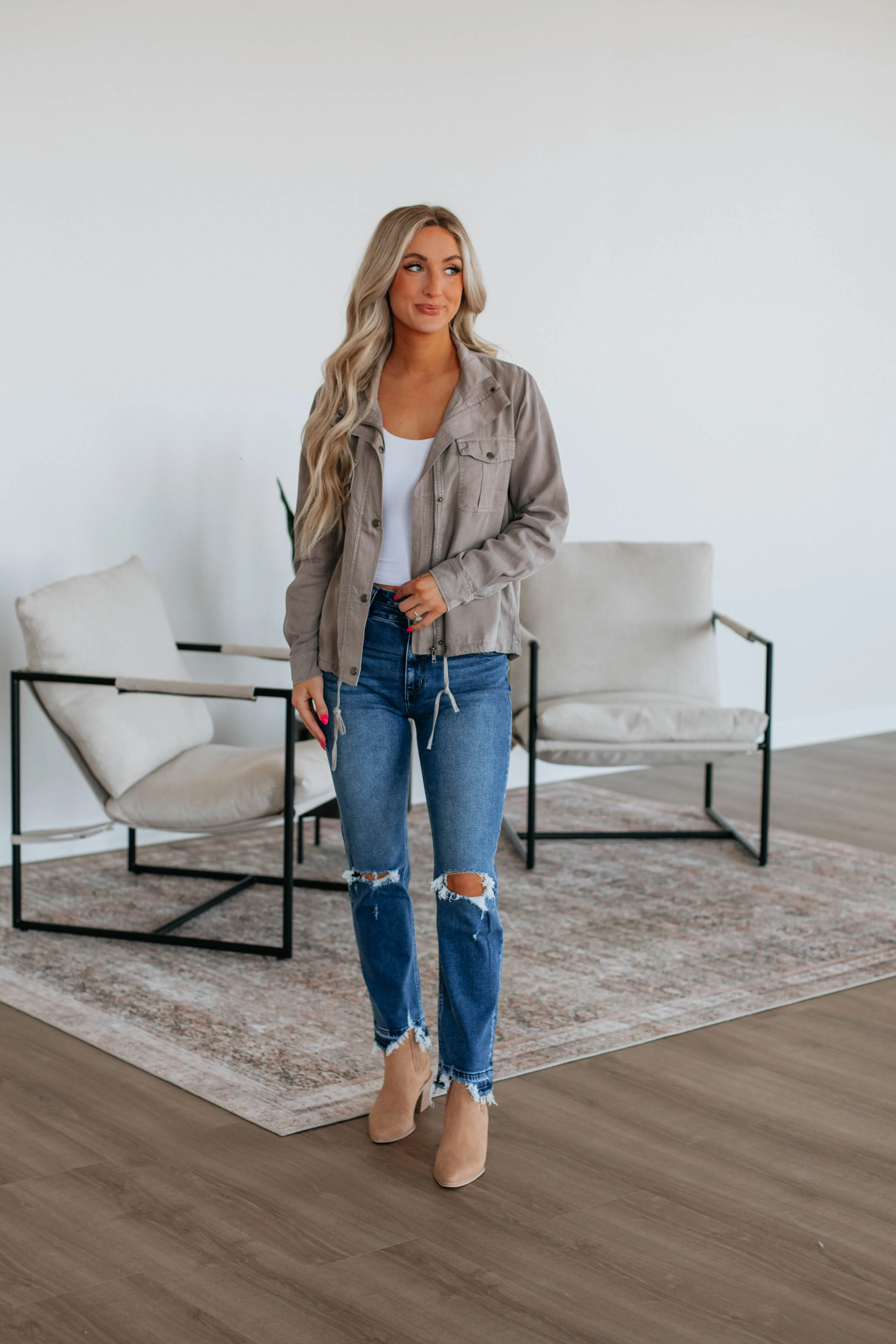 Finnegan Lightweight Jacket - Stone sold by Wild Oak Boutique product image thumbnail 2