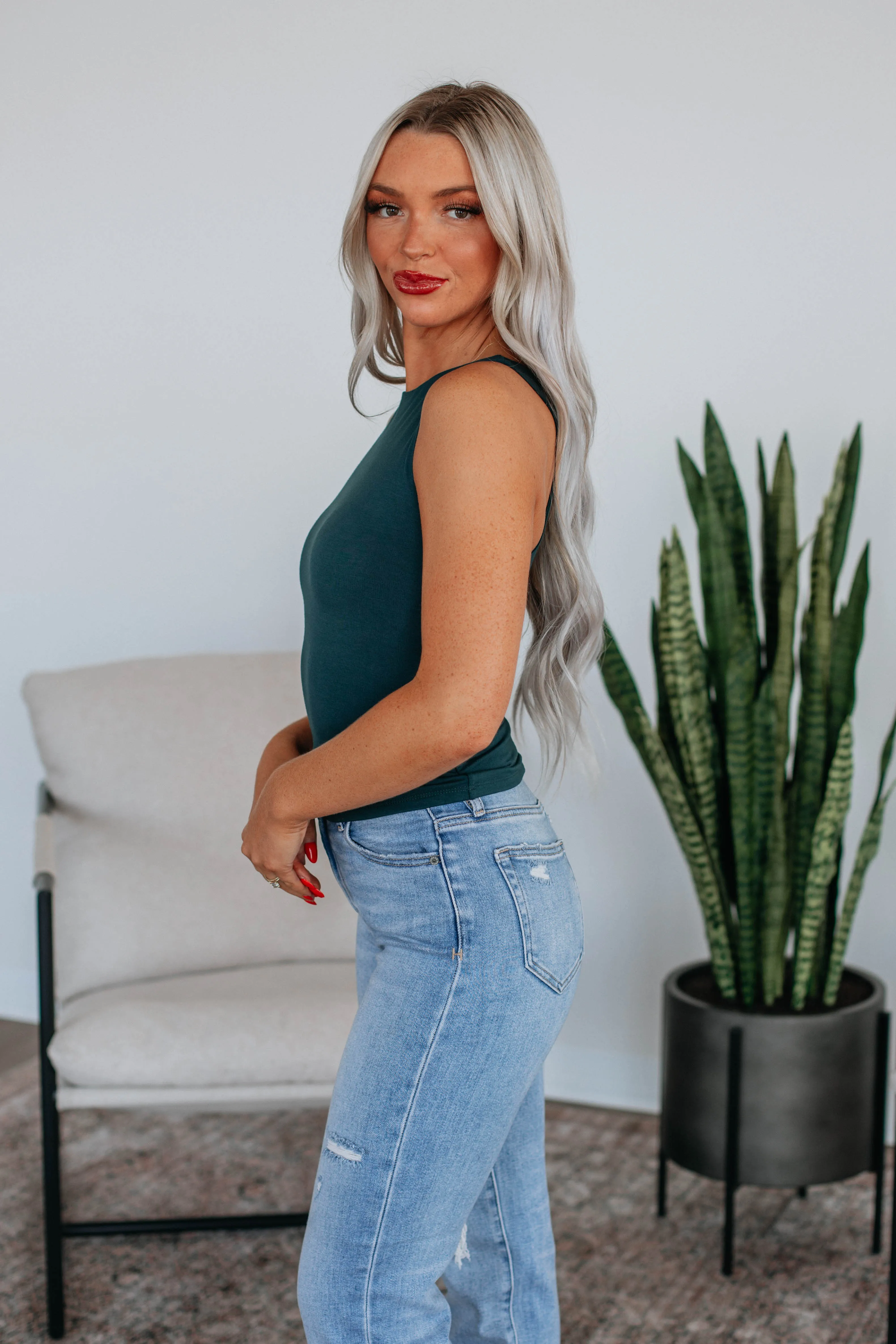 Ariel Basic Tank - Peacock sold by Wild Oak Boutique product image thumbnail 2