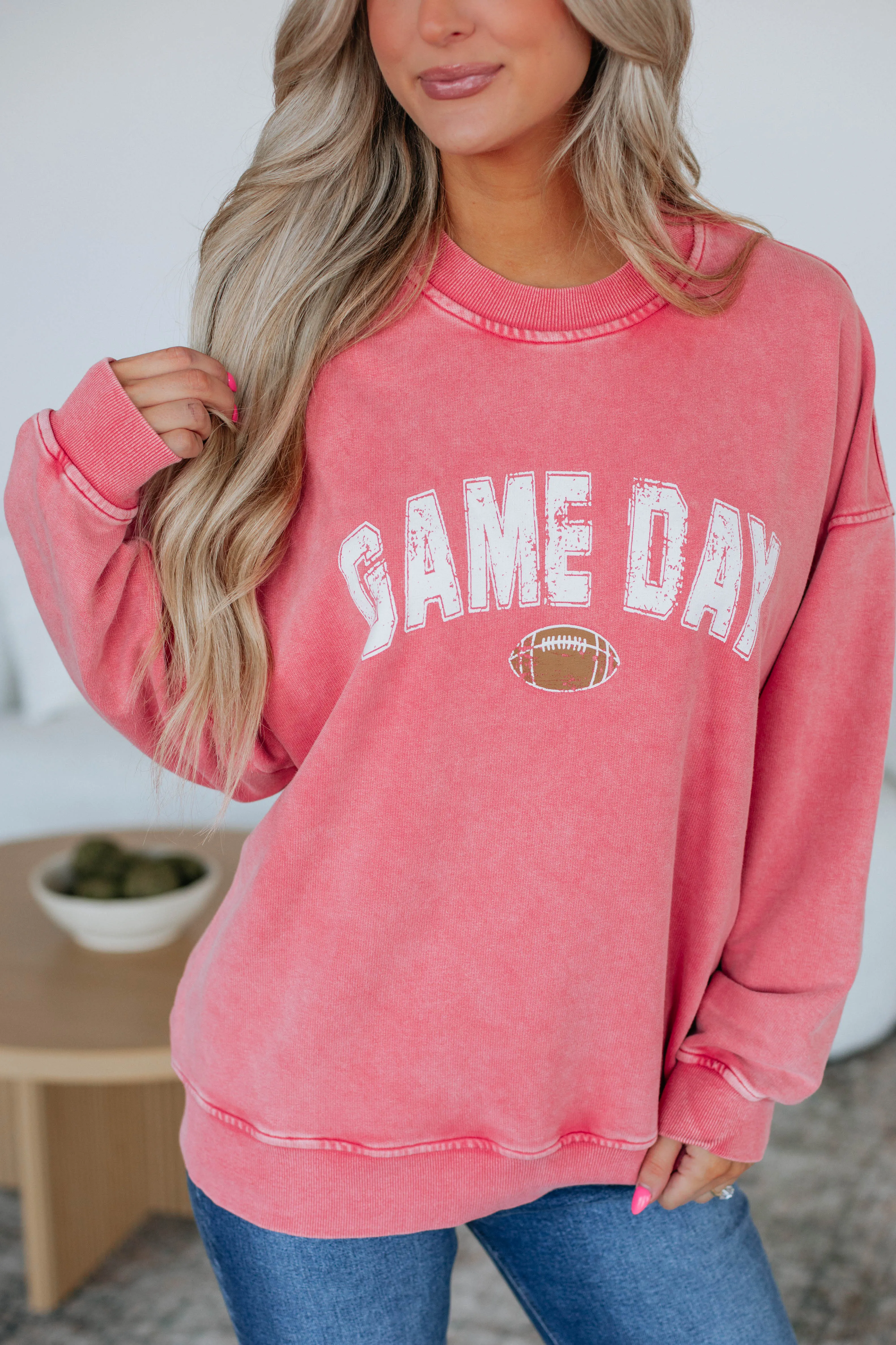 Game Day Oversized Crewneck - Red sold by Wild Oak Boutique