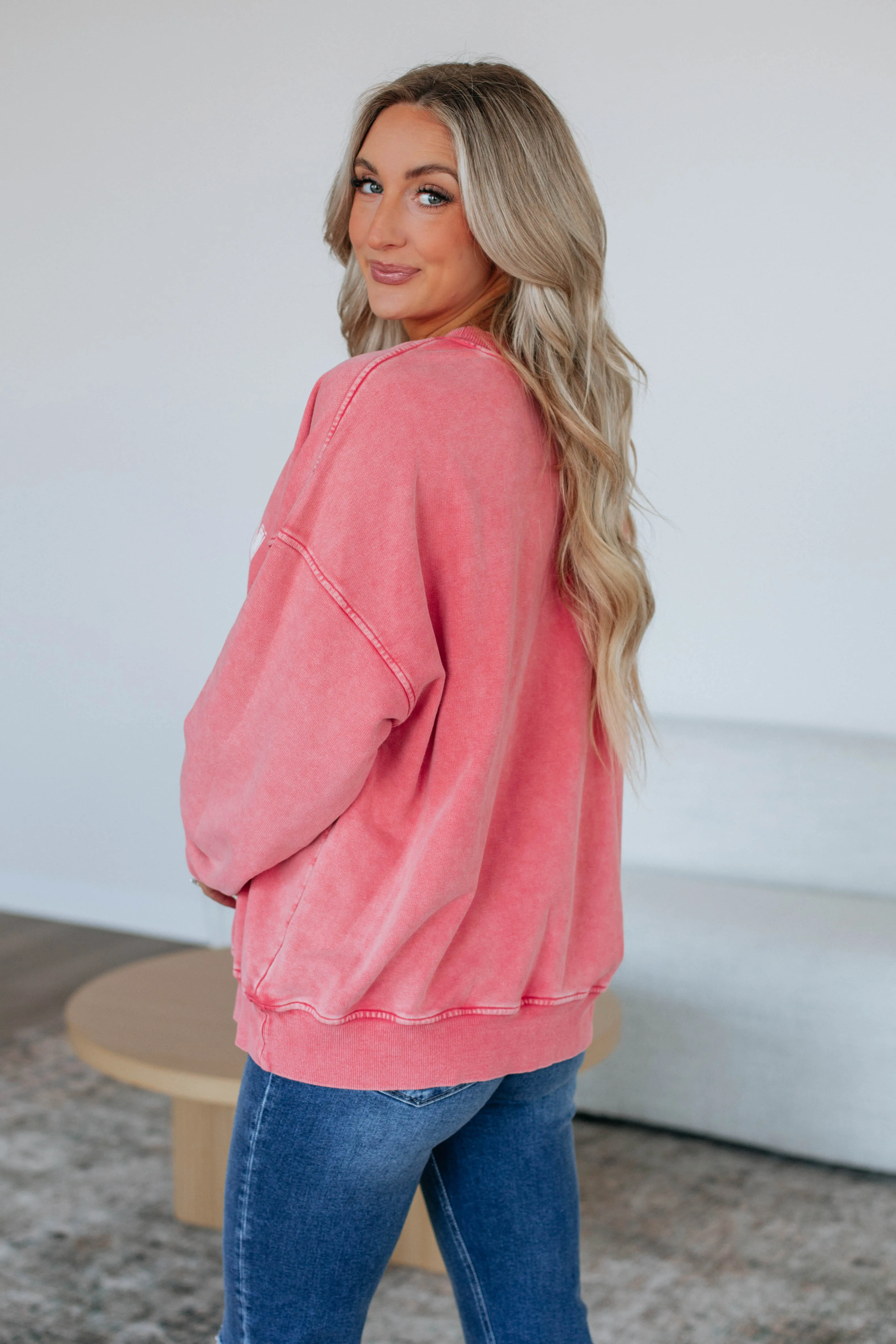 Game Day Oversized Crewneck - Red sold by Wild Oak Boutique product image thumbnail 5