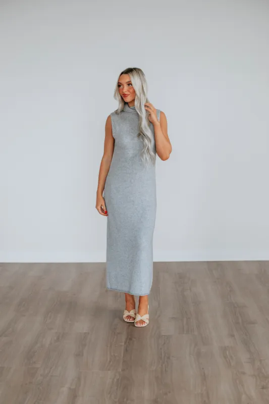 Roxanna Sweater Dress - Heather Grey sold by Wild Oak Boutique