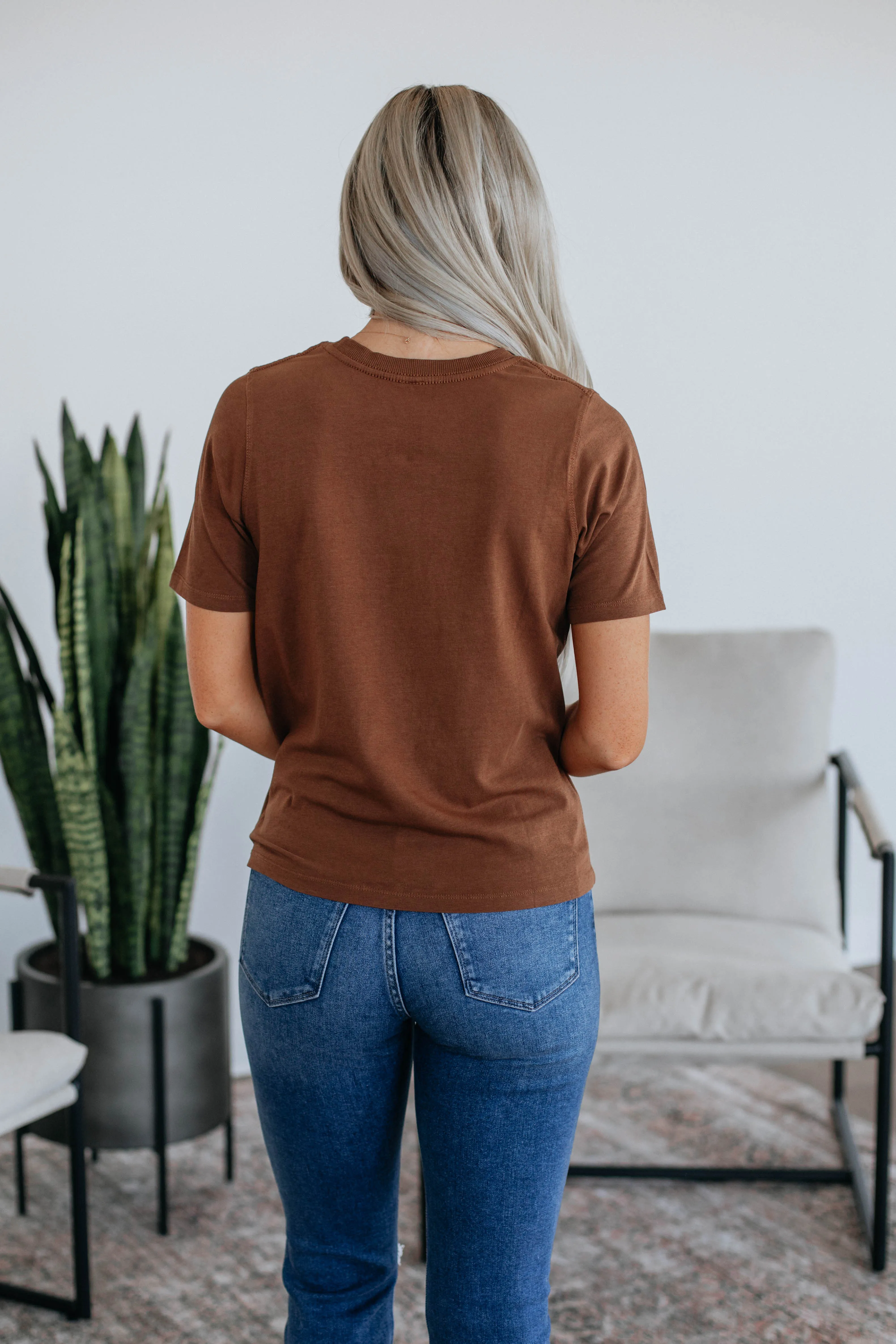 Levins Basic Tee - Chocolate sold by Wild Oak Boutique product image thumbnail 5