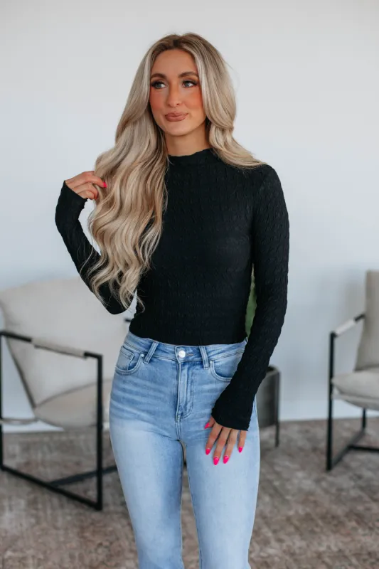 Dana Mock Neck Top - Black sold by Wild Oak Boutique