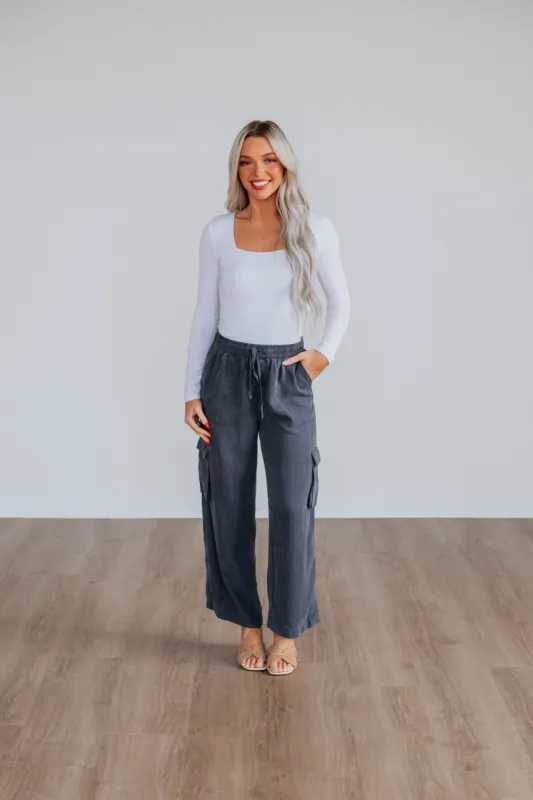 Wylie Cargo Pants - Midnight sold by Wild Oak Boutique