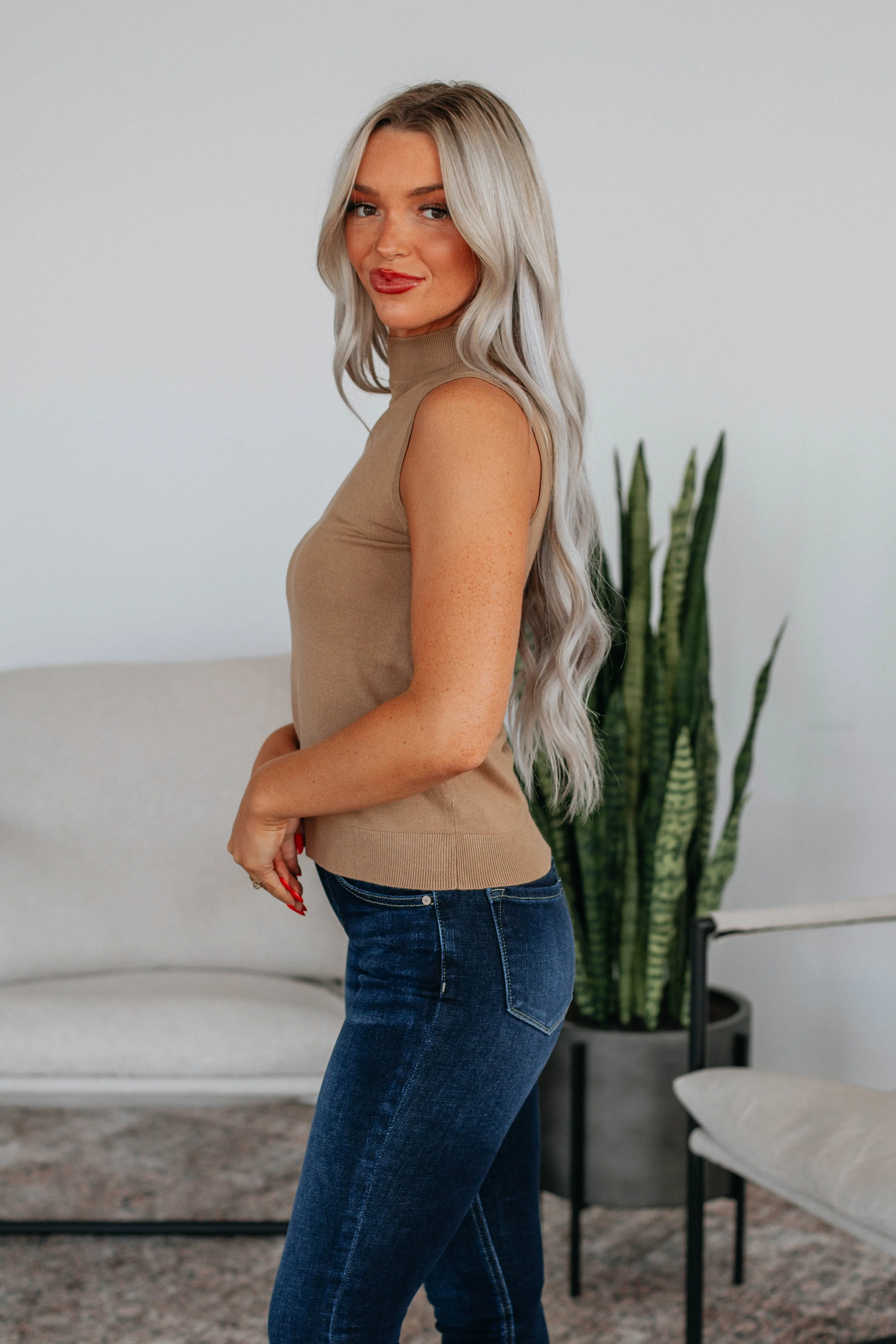 Kaslyn Knit Tank - Camel sold by Wild Oak Boutique product image thumbnail 4