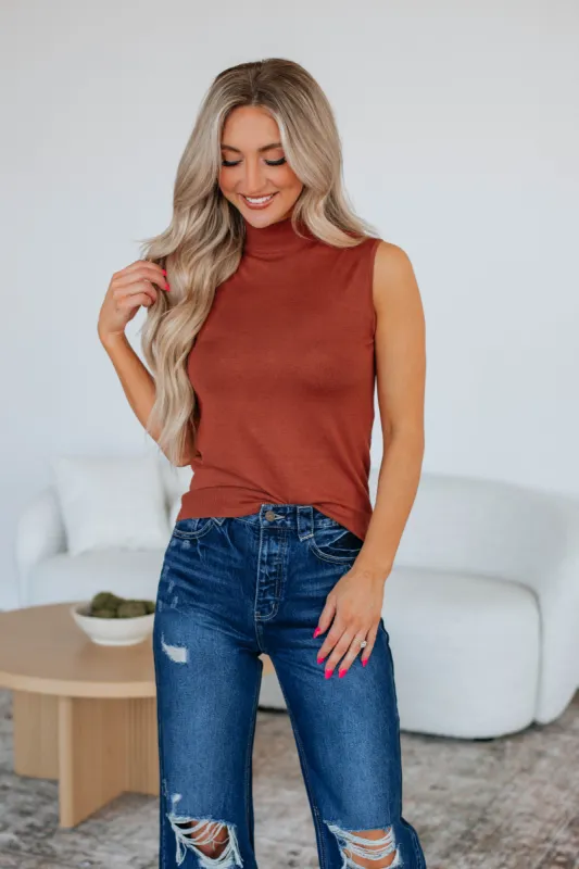Kaslyn Knit Tank - Brick sold by Wild Oak Boutique