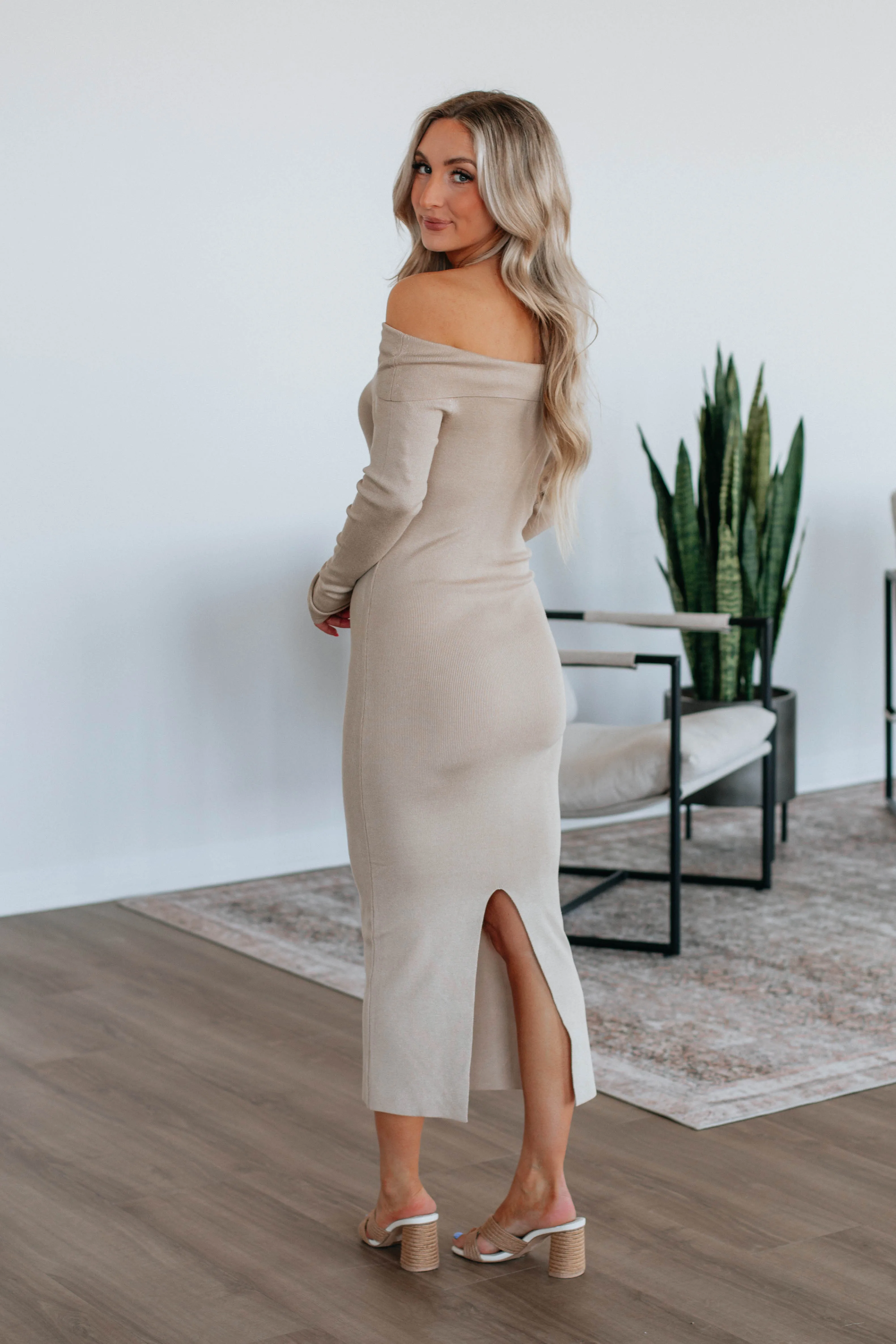 Morgana Sweater Dress - Taupe sold by Wild Oak Boutique product image thumbnail 4