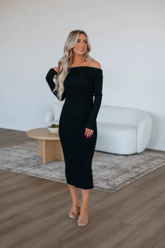 Morgana Sweater Dress - Black sold by Wild Oak Boutique
