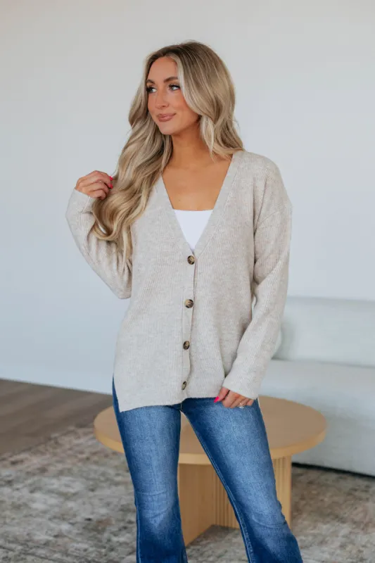 Sherah Knit Cardigan - Oatmeal sold by Wild Oak Boutique