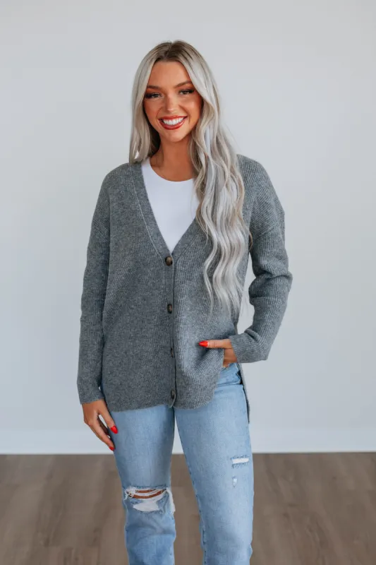 Sherah Knit Cardigan - Charcoal sold by Wild Oak Boutique