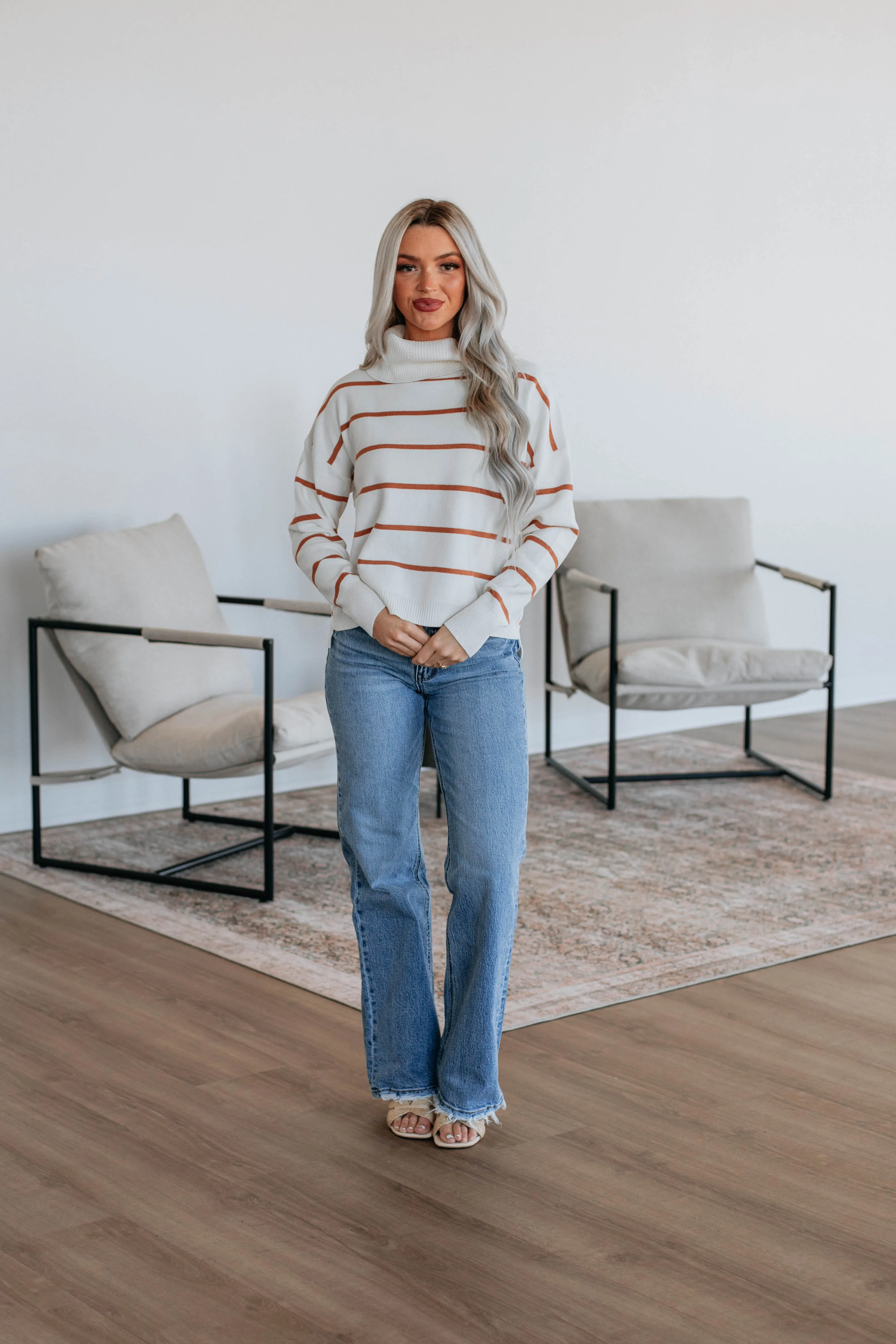 Larisa Striped Sweater - Ivory sold by Wild Oak Boutique product image thumbnail 2