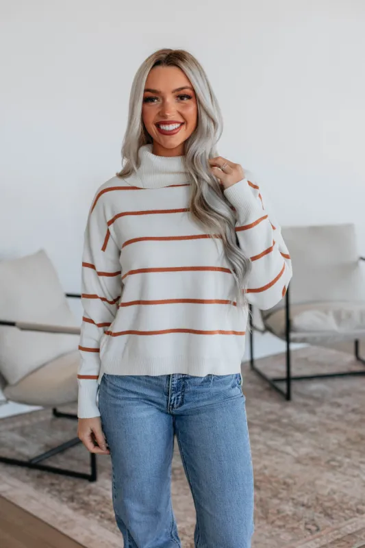 Larisa Striped Sweater - Ivory made by BE COOL