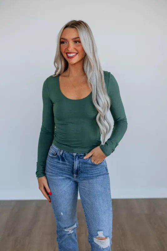 Shayla Basic Top - Spruce sold by Wild Oak Boutique