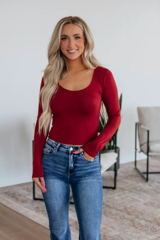 Shayla Basic Top - Scarlet sold by Wild Oak Boutique
