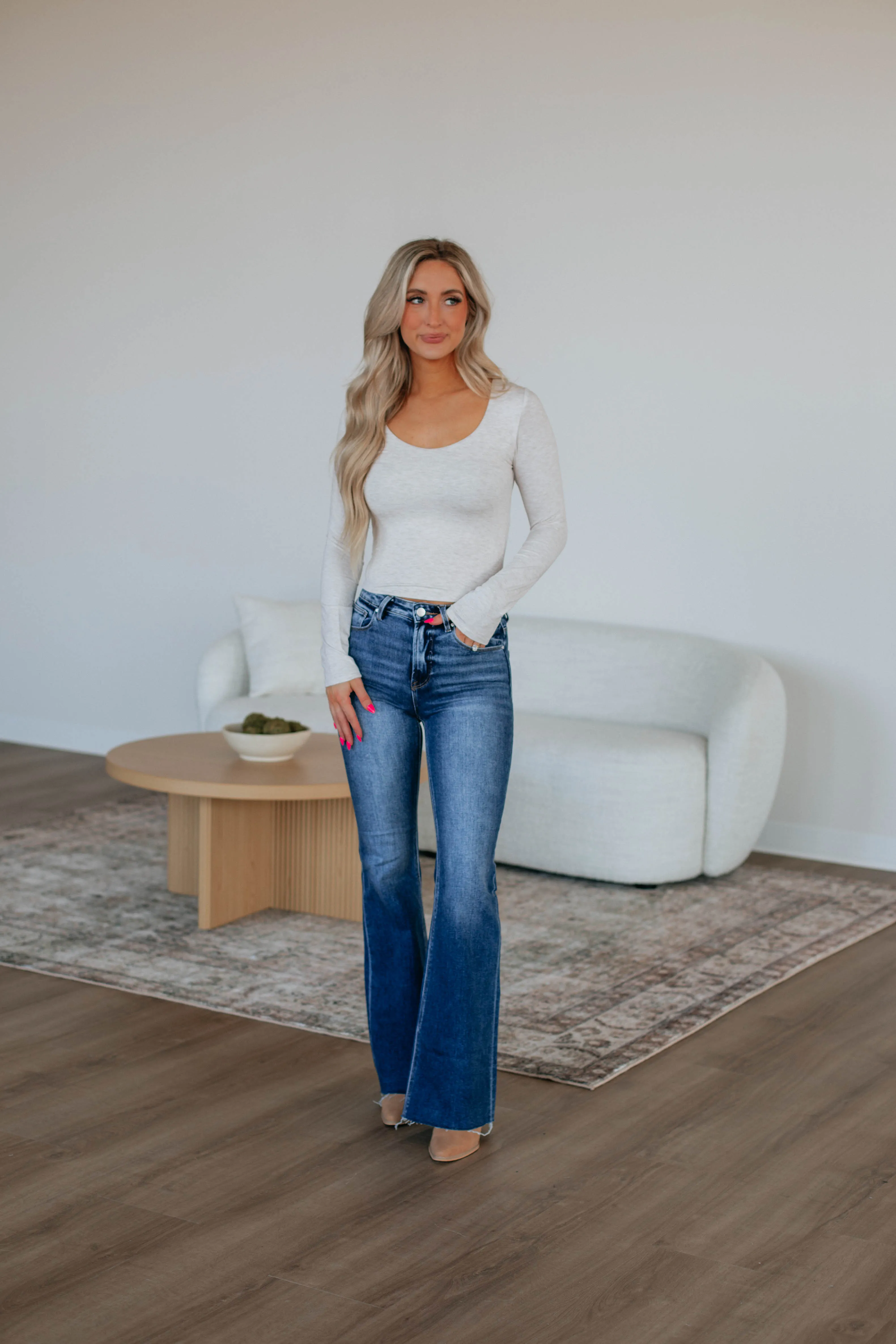 Shayla Basic Top - Oatmeal sold by Wild Oak Boutique product image thumbnail 3