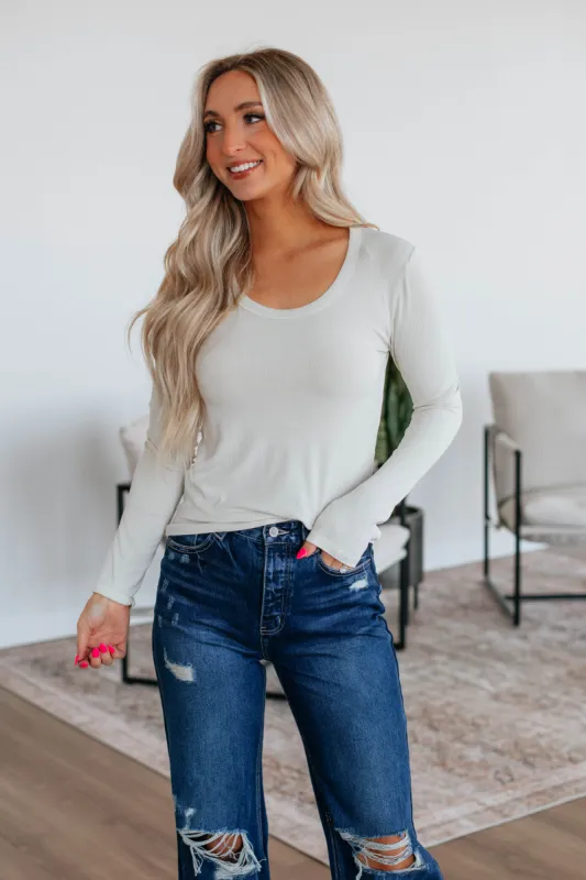 Karigan Ribbed Top - Natural sold by Wild Oak Boutique