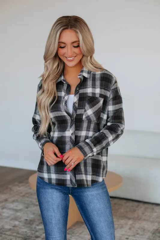 Rhiannon Flannel Top sold by Wild Oak Boutique