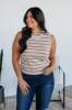 Alanis Striped Tank - Latte sold by Wild Oak Boutique
