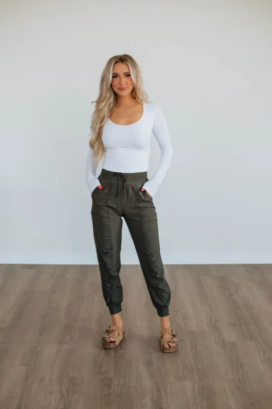 Dune Active Joggers - Dark Olive sold by Wild Oak Boutique
