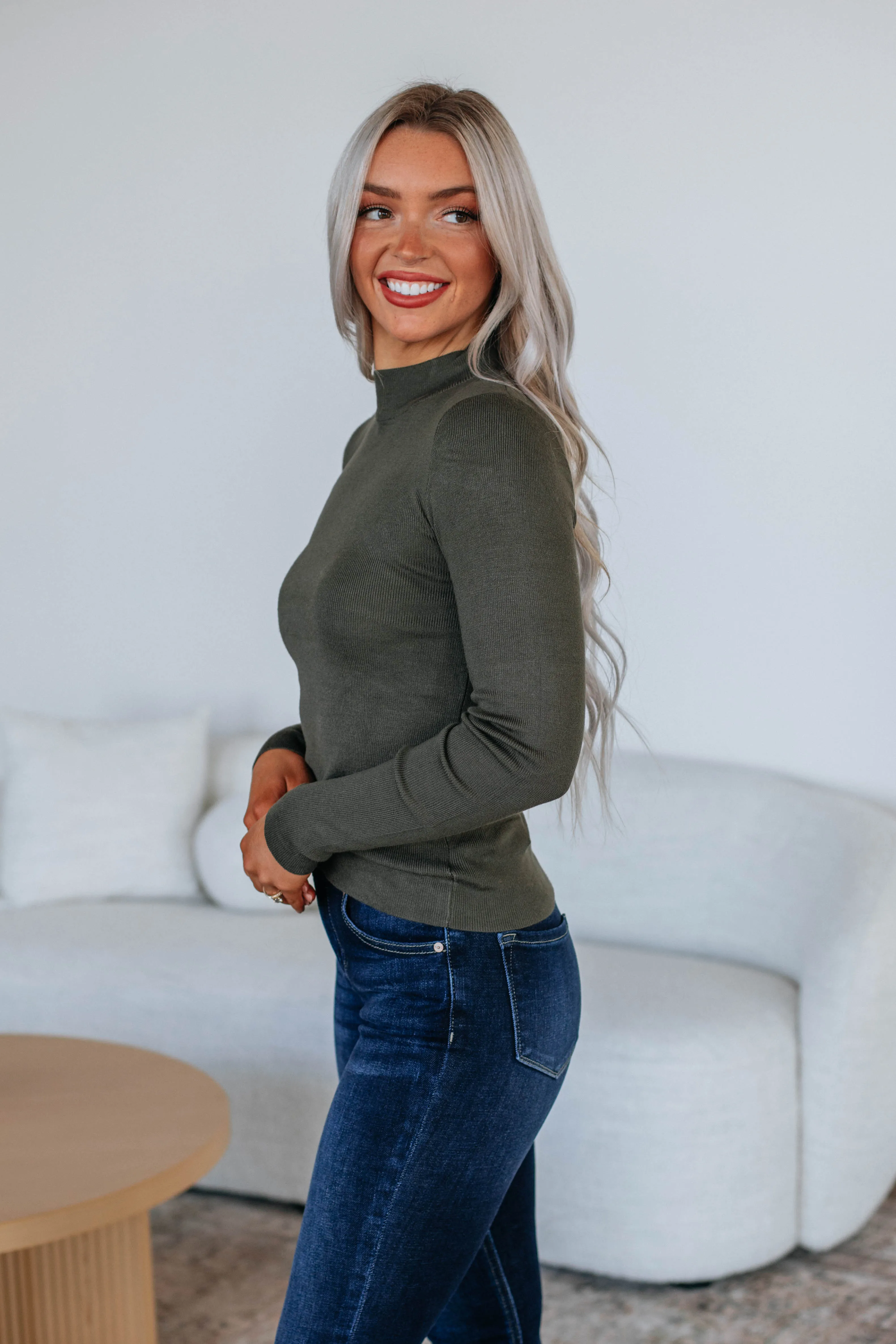 Trey Mock Neck Top - Forest sold by Wild Oak Boutique product image thumbnail 4