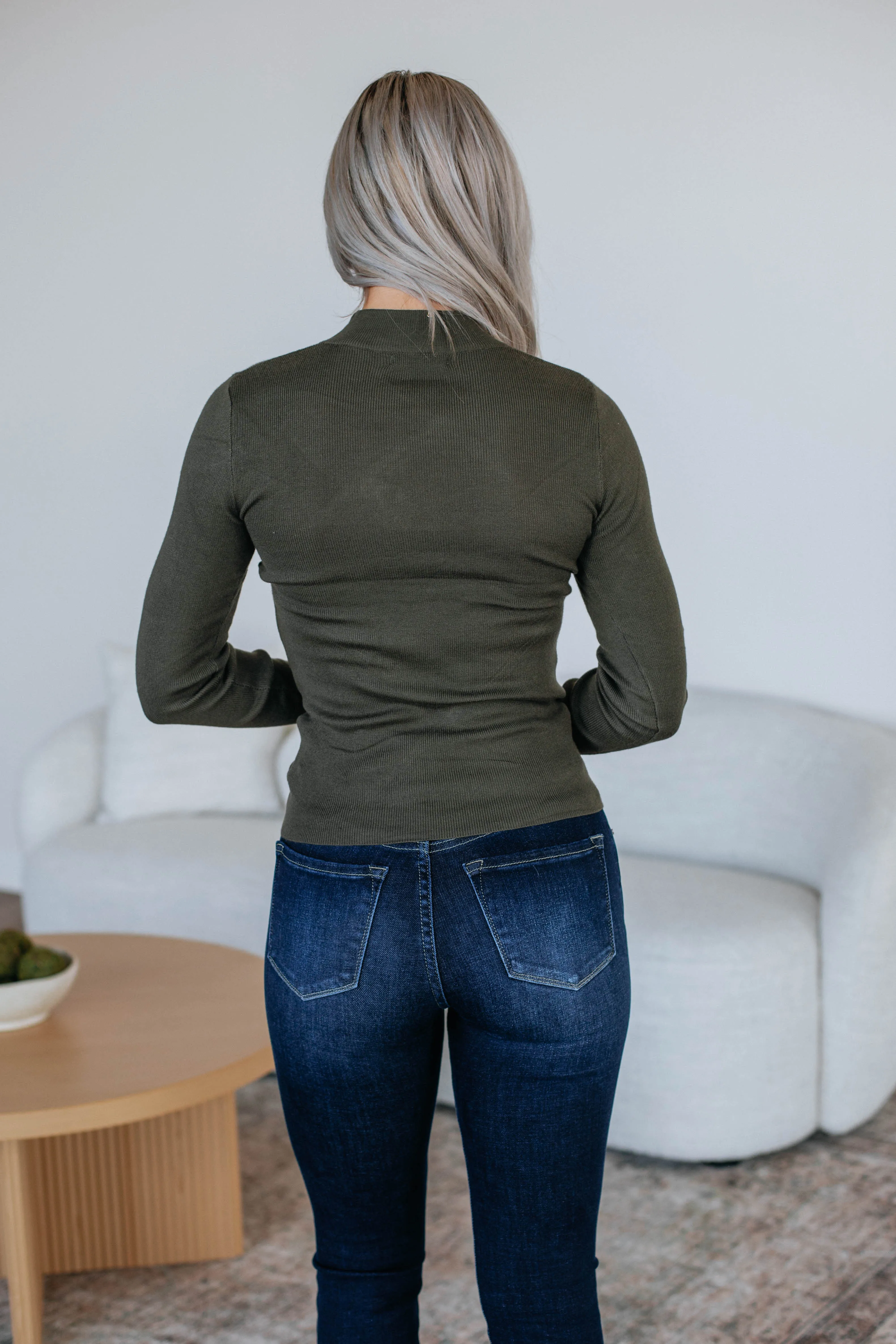 Trey Mock Neck Top - Forest sold by Wild Oak Boutique product image thumbnail 5