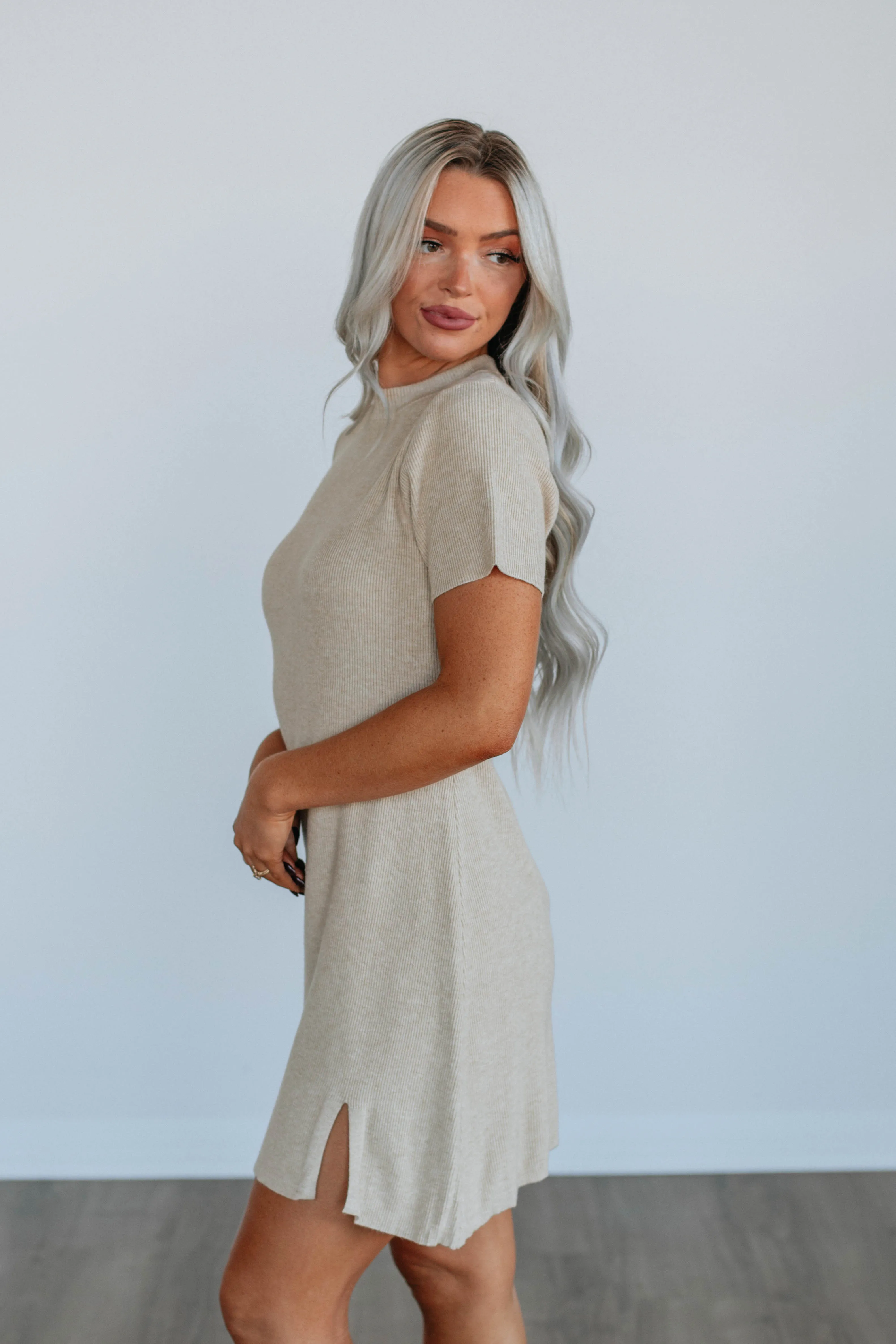 Briette Knit Dress - Beige sold by Wild Oak Boutique product image thumbnail 5
