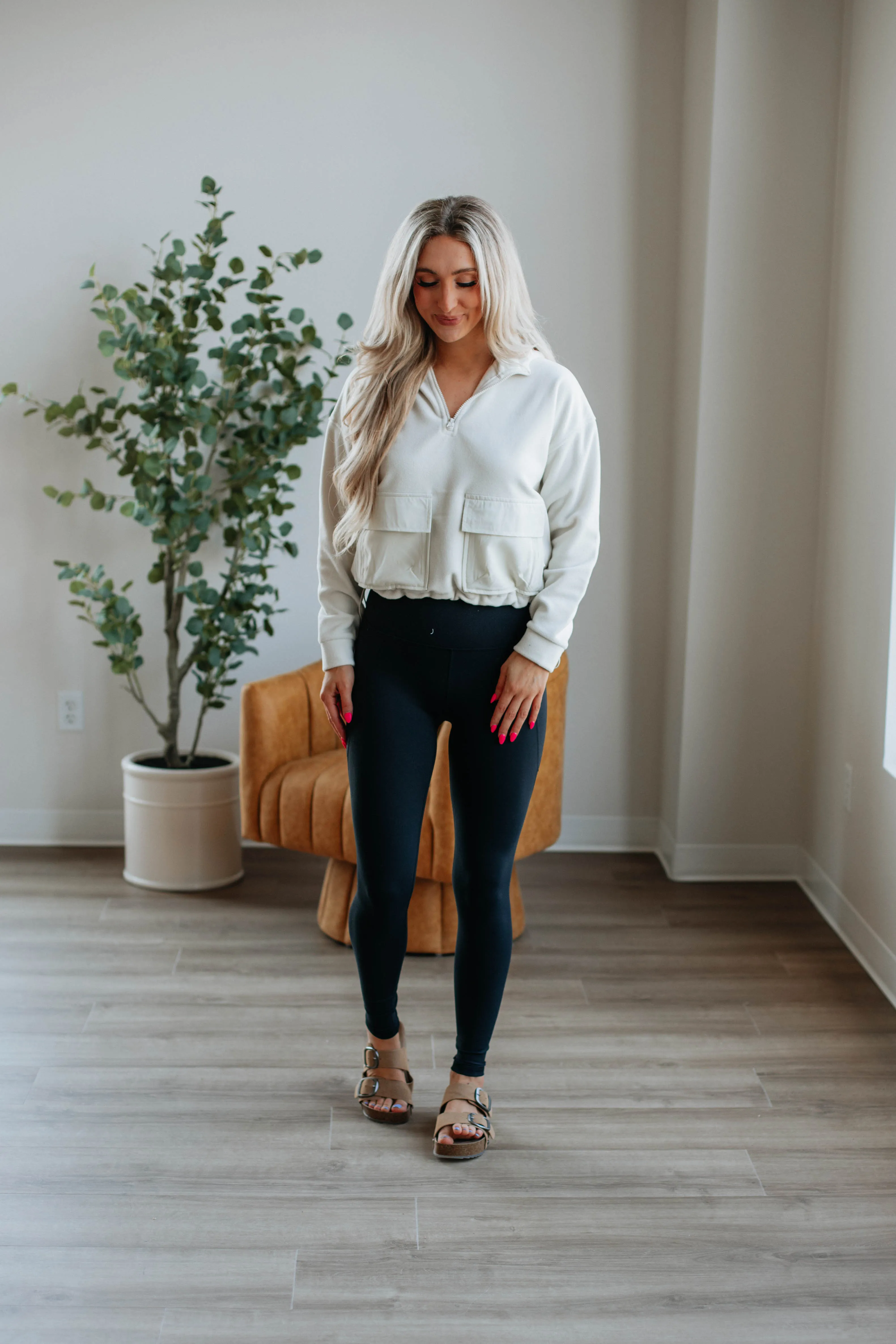 Aundria Fleece Pullover - Cream sold by Wild Oak Boutique product image thumbnail 2