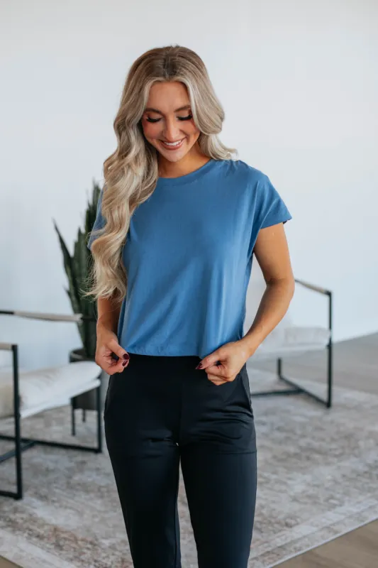 Katalin Basic Tee - Steel Blue made by Mono B