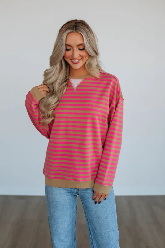 Kamryn Striped Pullover - Punch made by Wishlist