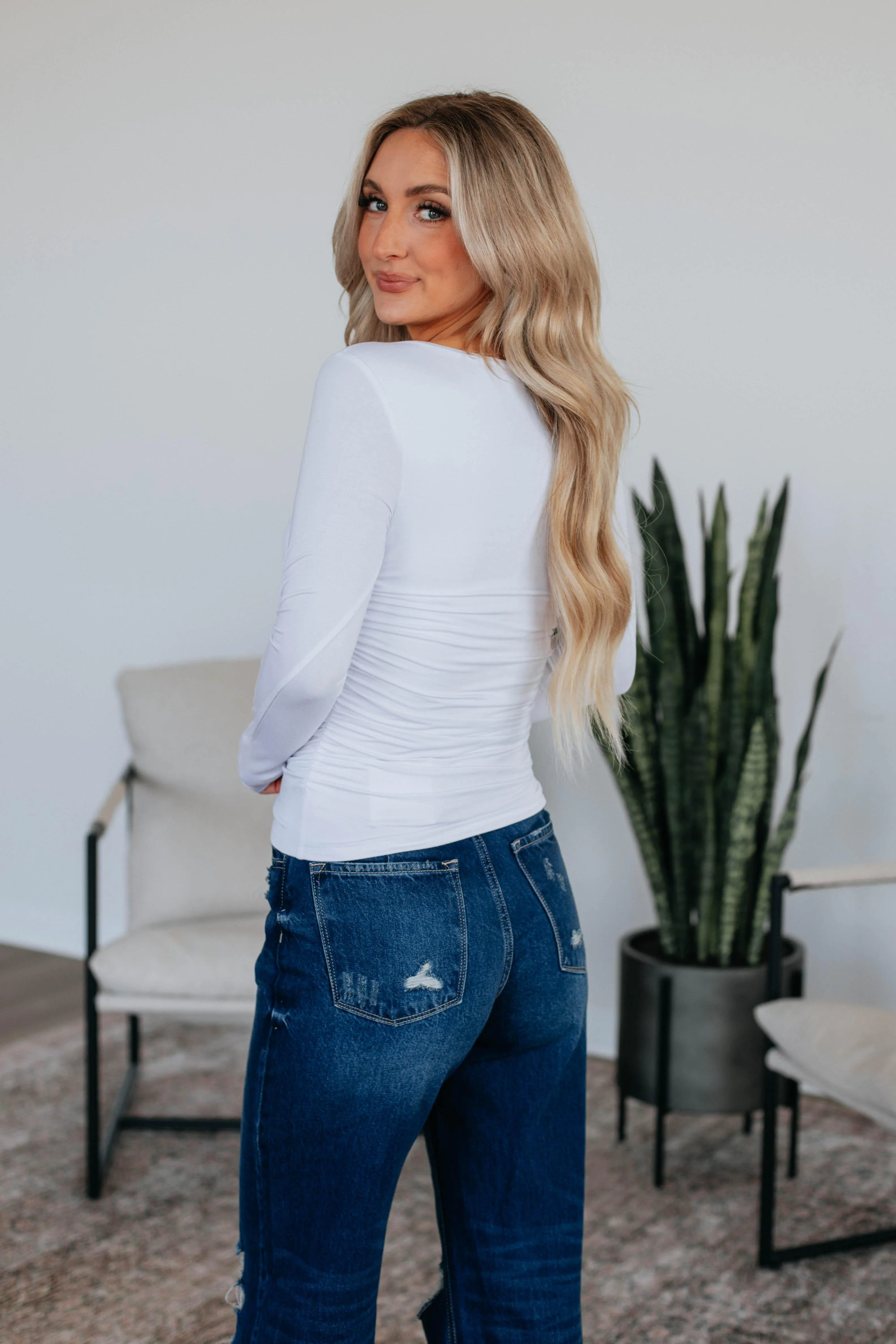 Sloane Basic Top - Ivory sold by Wild Oak Boutique product image thumbnail 5