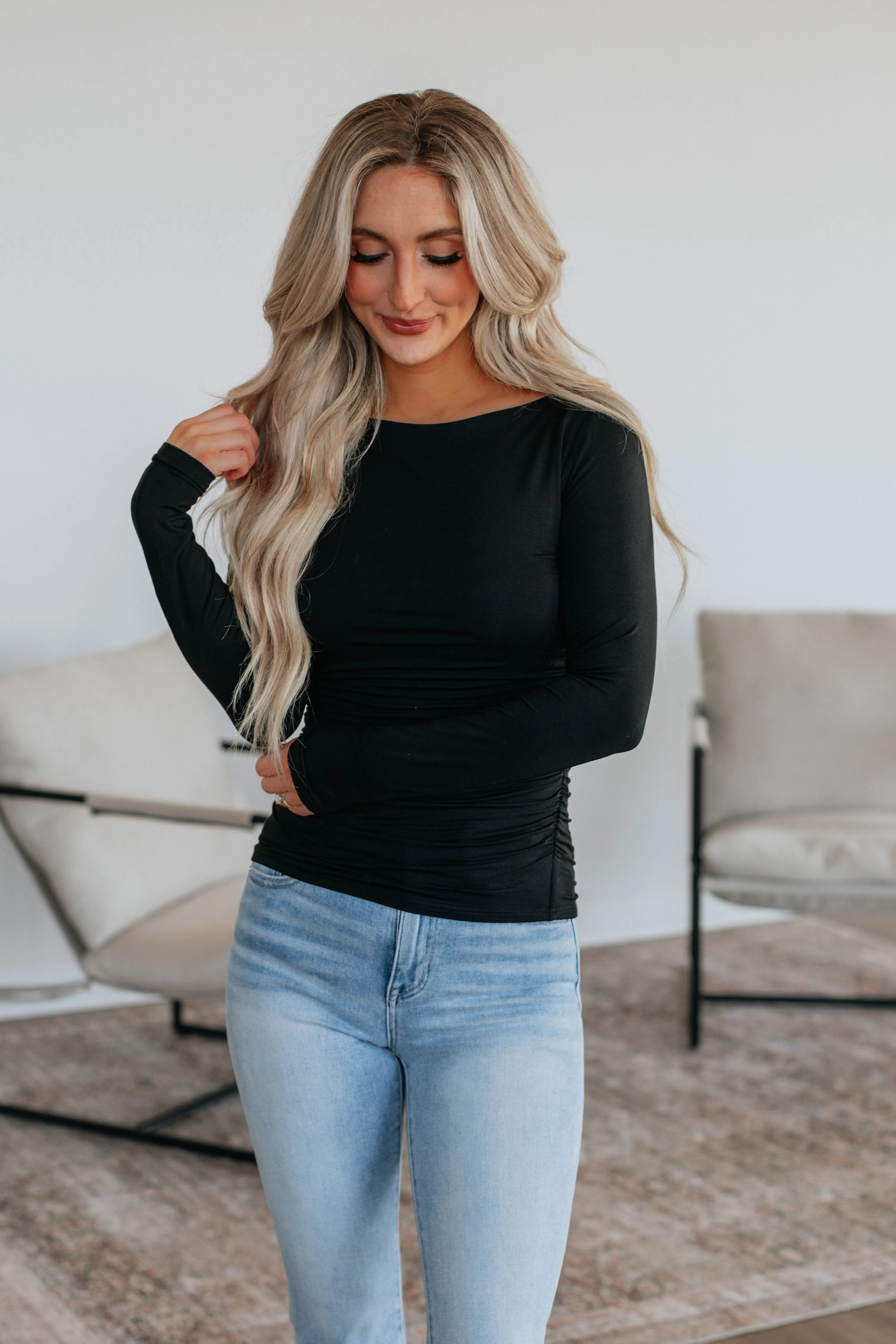 Sloane Basic Top - Black sold by Wild Oak Boutique