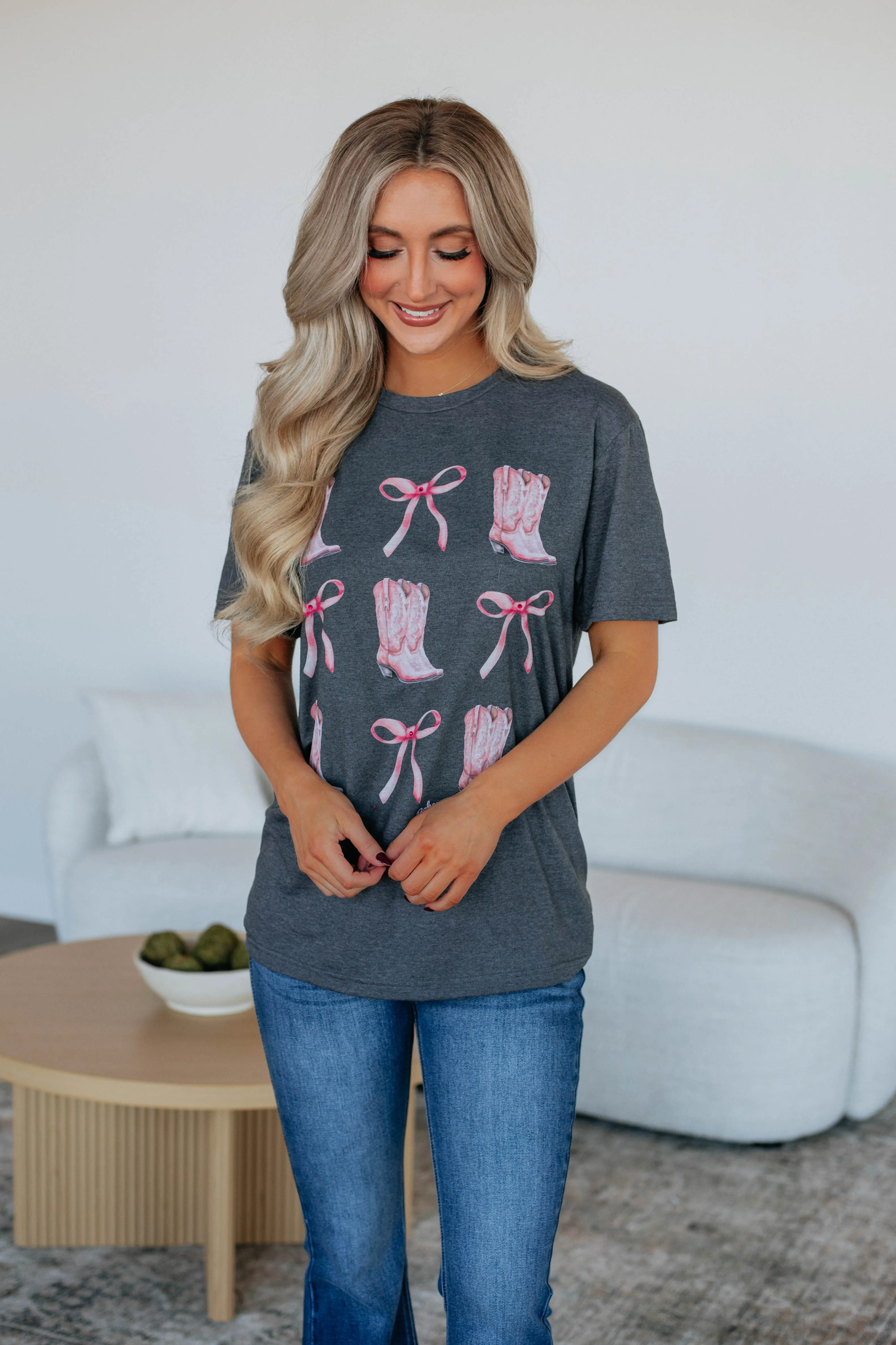 Boots & Bows Graphic Tee sold by Wild Oak Boutique product image thumbnail 4