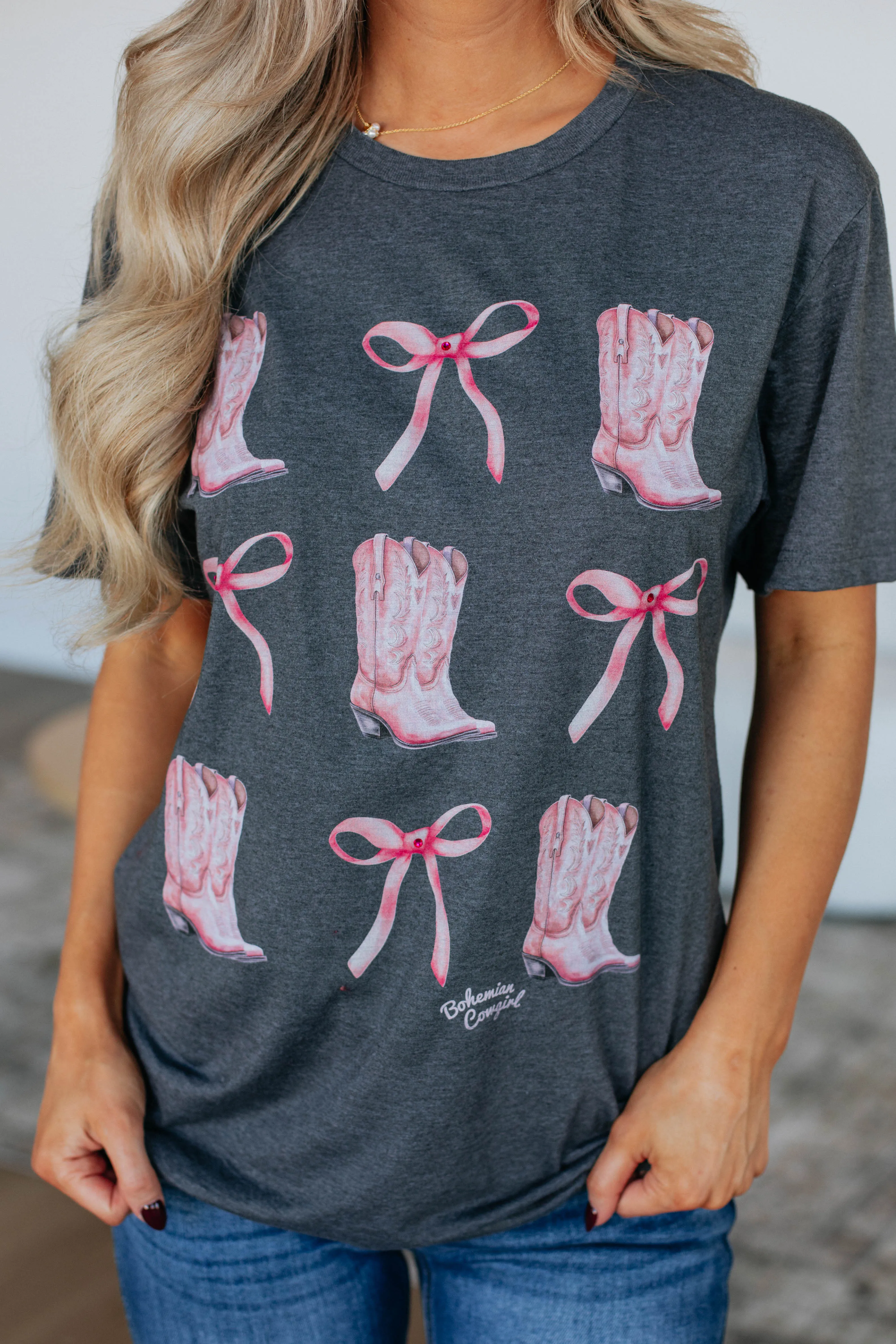 Boots & Bows Graphic Tee sold by Wild Oak Boutique product image thumbnail 3