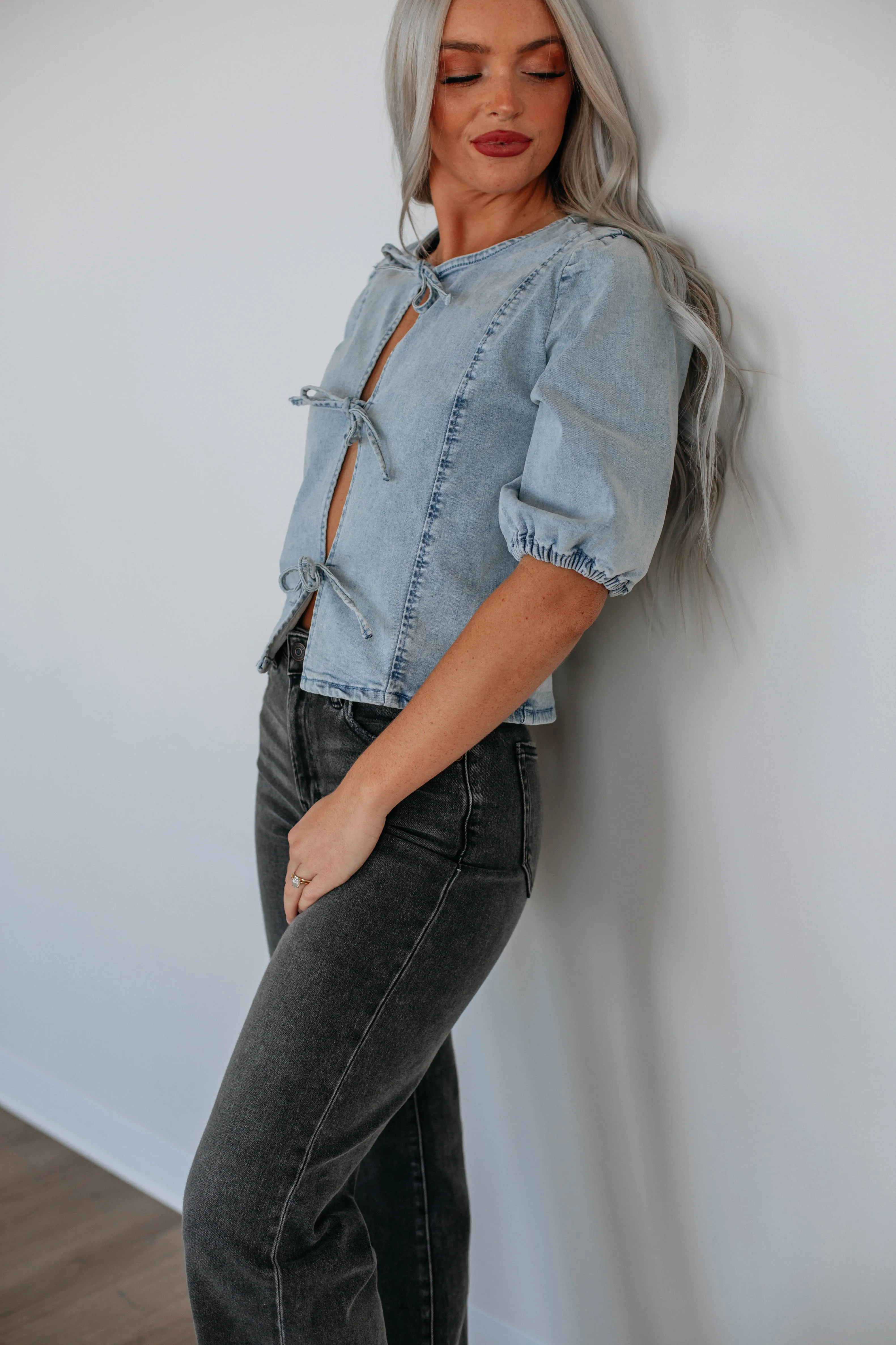 Luciella Denim Top sold by Wild Oak Boutique product image thumbnail 2