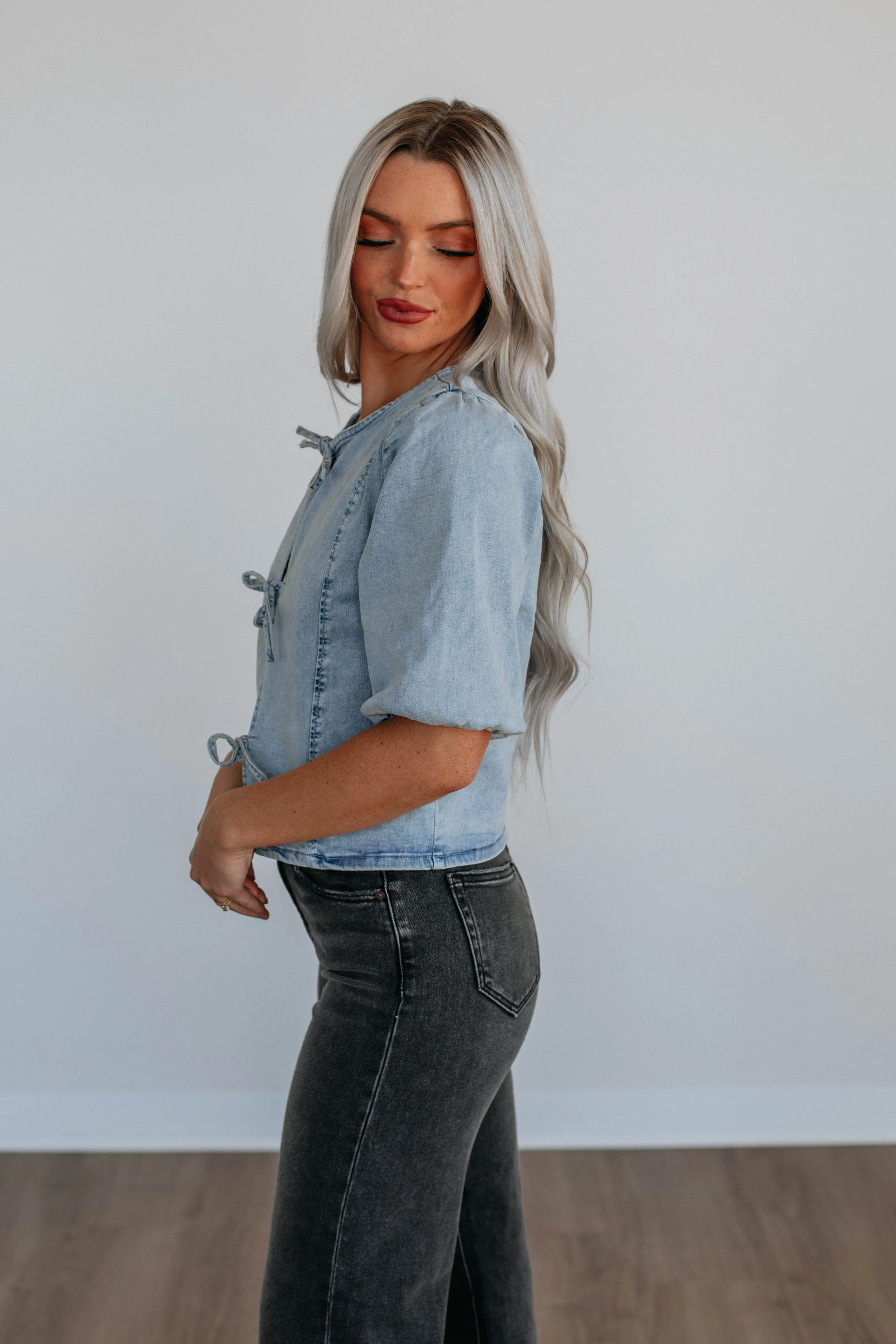 Luciella Denim Top sold by Wild Oak Boutique product image thumbnail 5